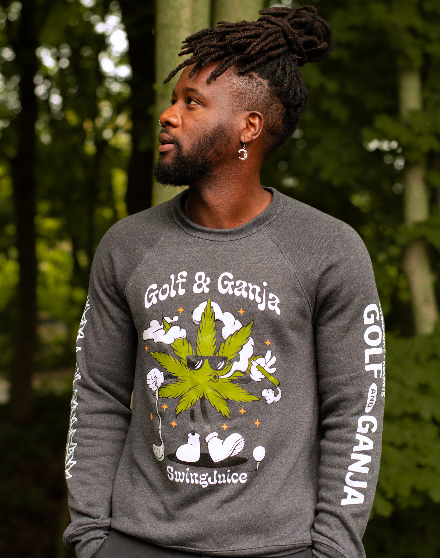 Golf & Ganja Multi Unisex Sweatshirt-Dark Grey