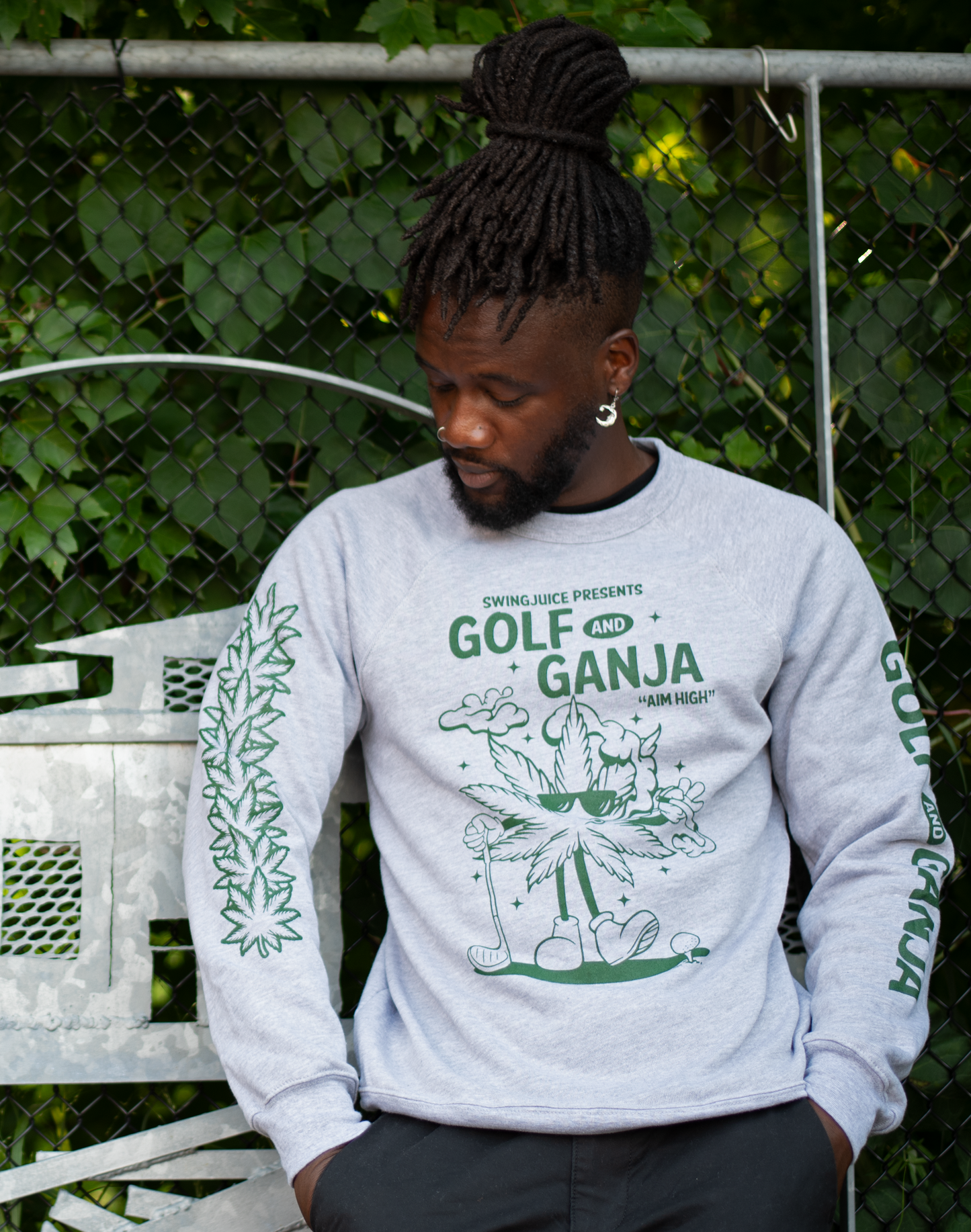 Golf & Ganja Unisex Sweatshirt-Grey