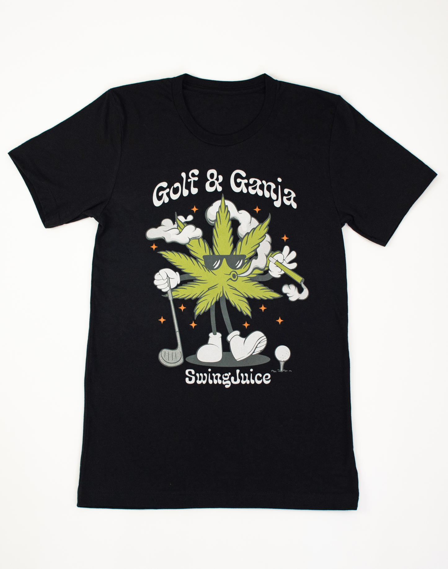 Golf & Ganja Multi Unisex T-Shirt-Black