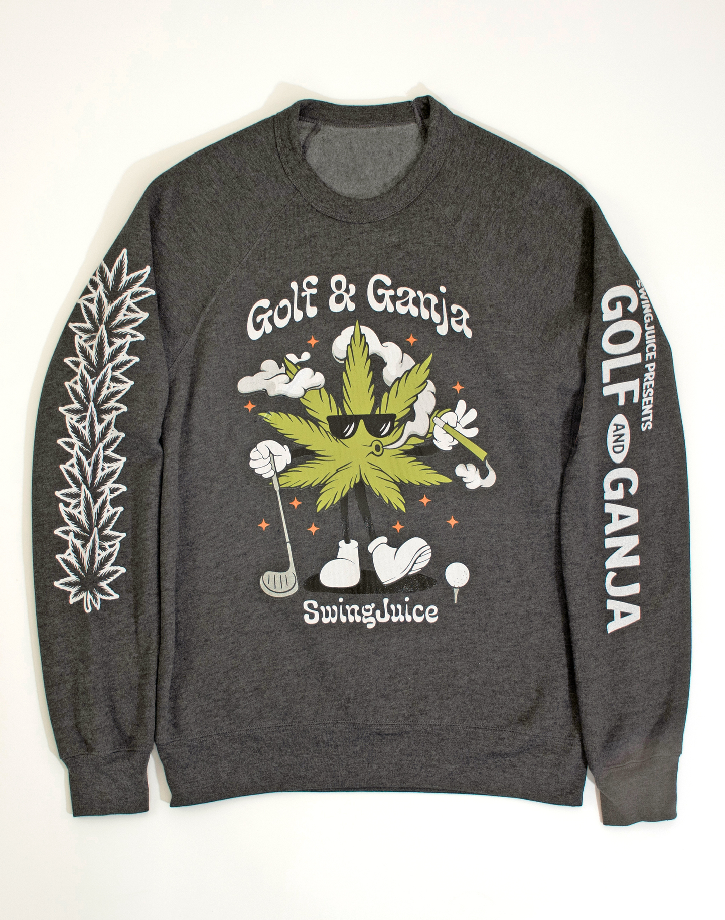 Golf & Ganja Multi Unisex Sweatshirt-Dark Grey