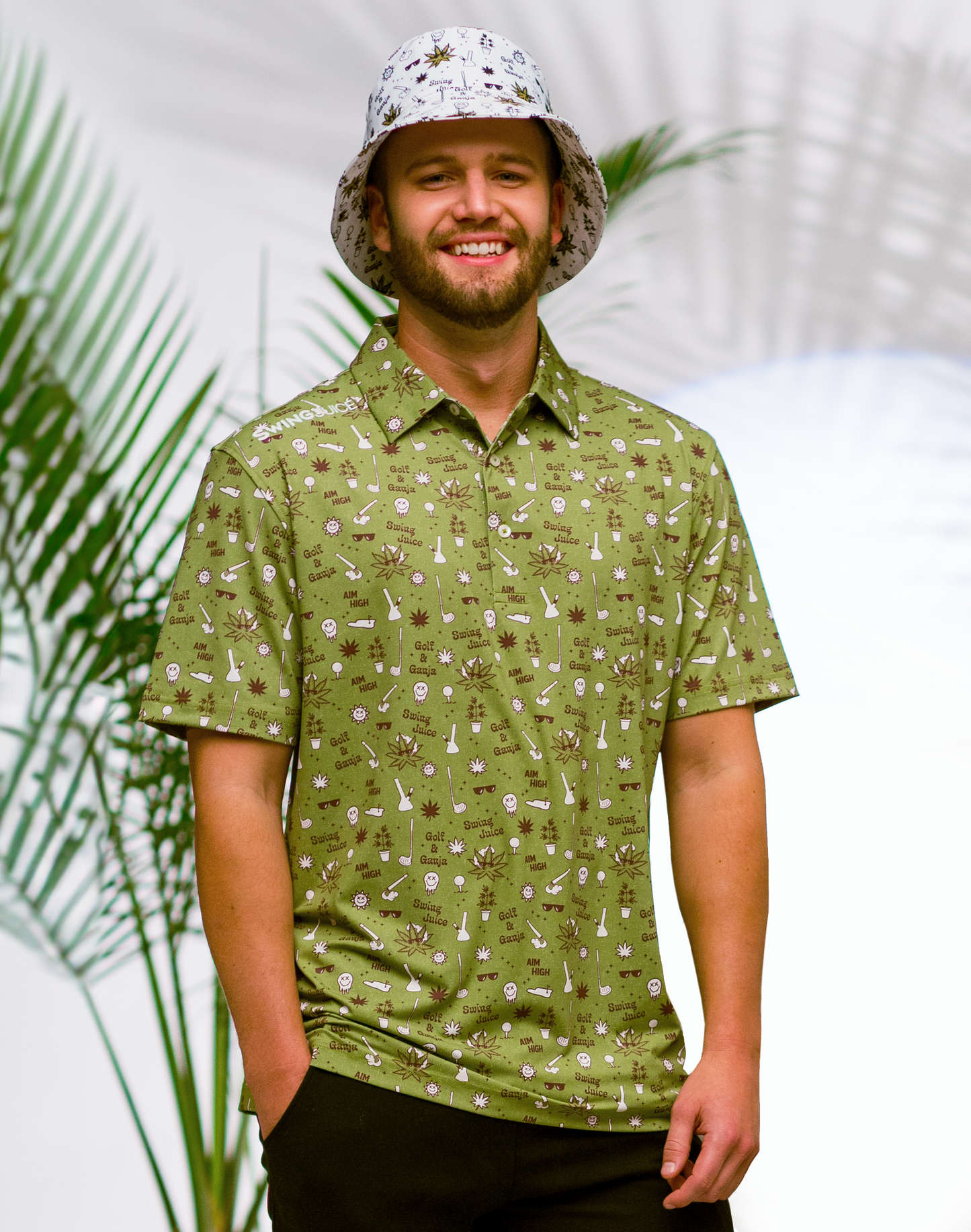 Golf & Ganja Allover Men's Polo
