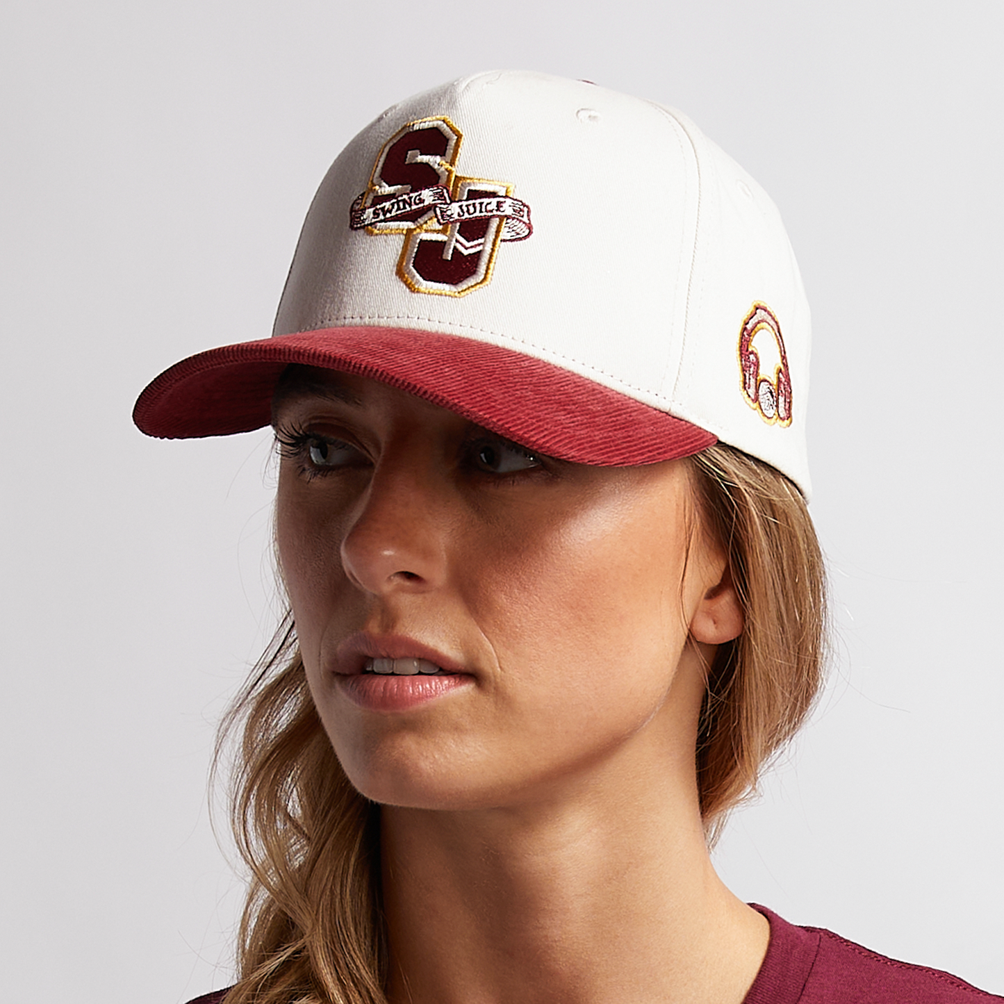 SJ Letterman Snapback Hat Ivory O/S