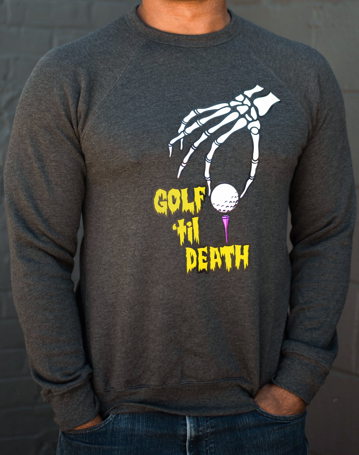 Golf 'Til Death Unisex Sweatshirt-Dark Grey Heather