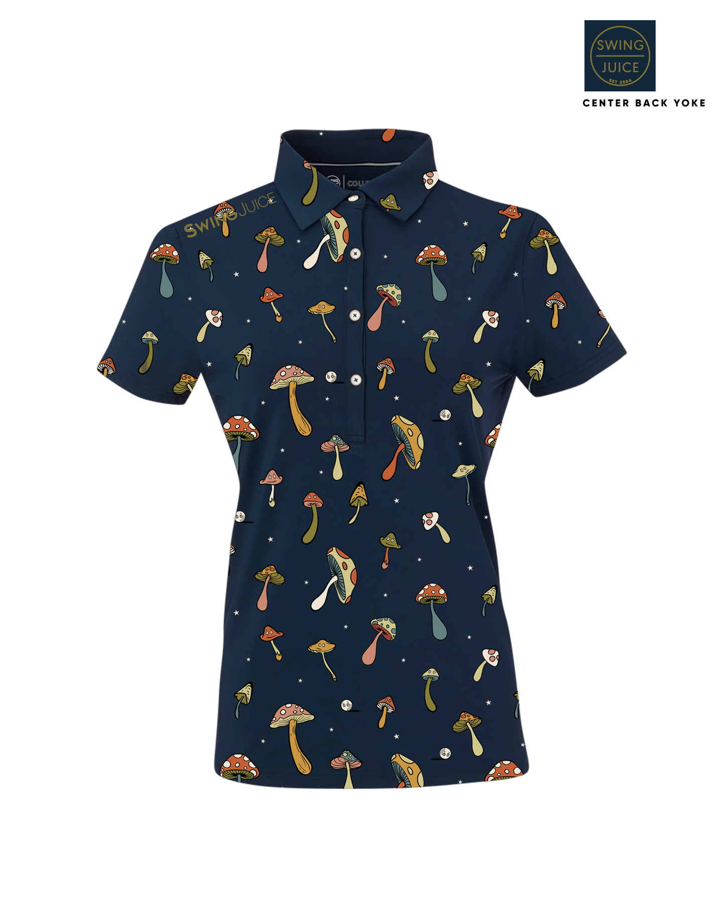 Golf Magic Mushrooms Women's Polo-Navy