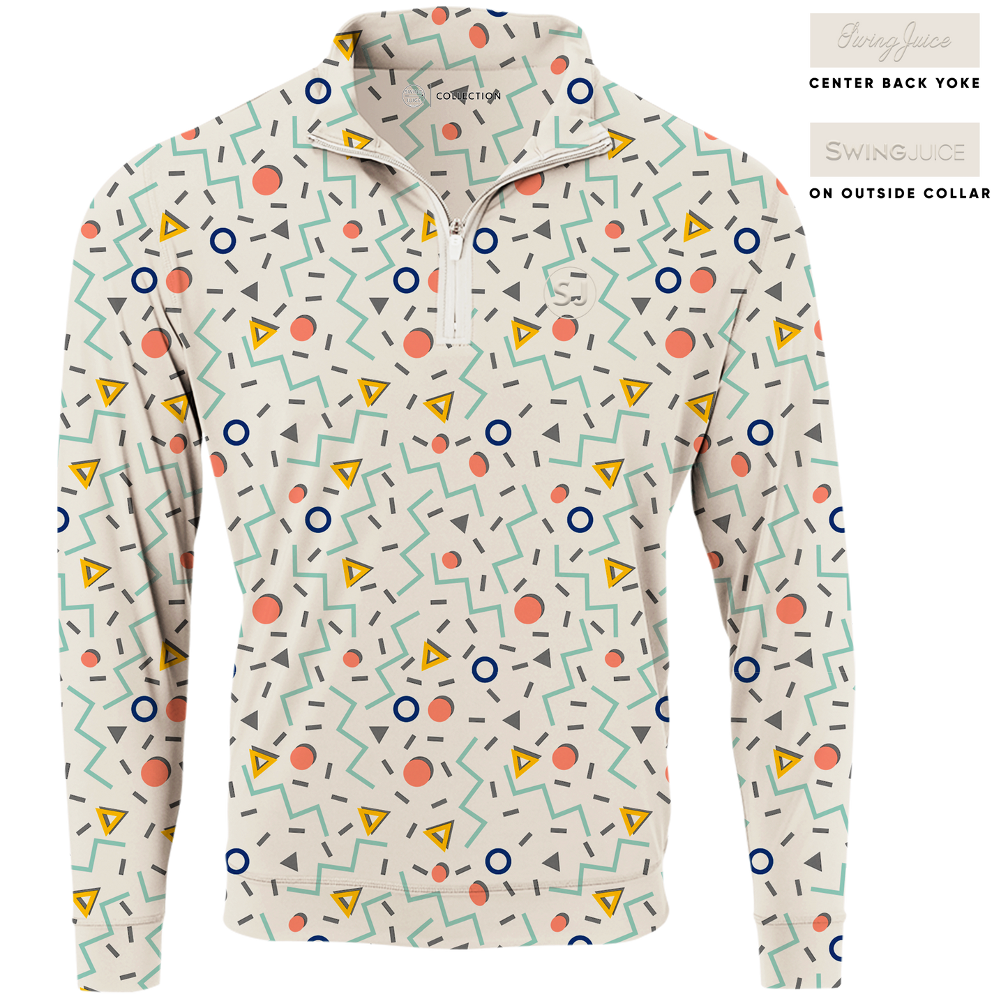 Golf Fresh Prints Men's Quarter Zip-Ivory