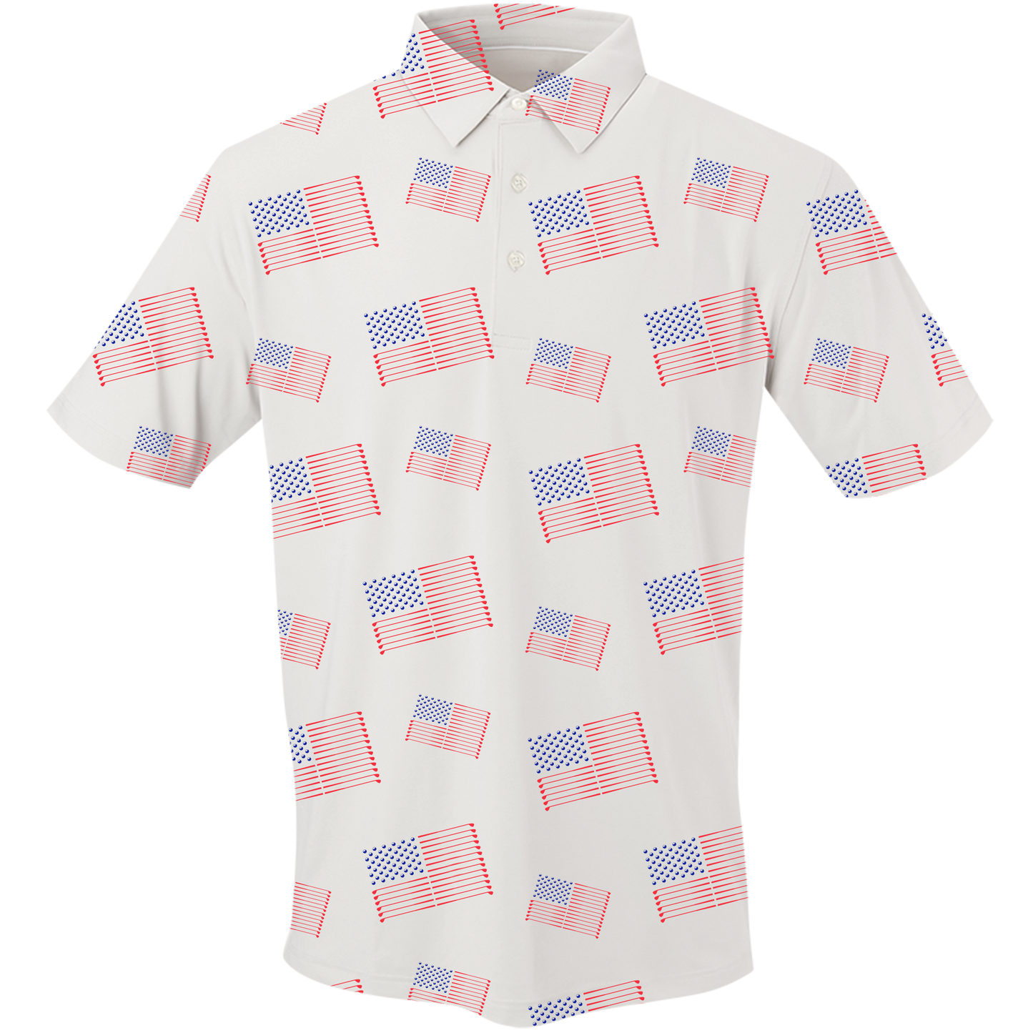 Golf Flag Men's Polo-White