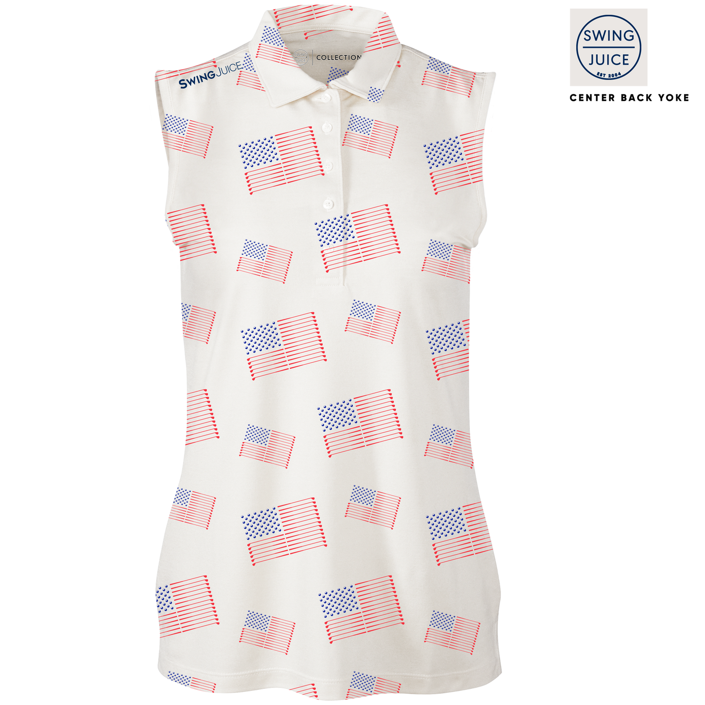 Golf Flag Women's Sleeveless Polo-White