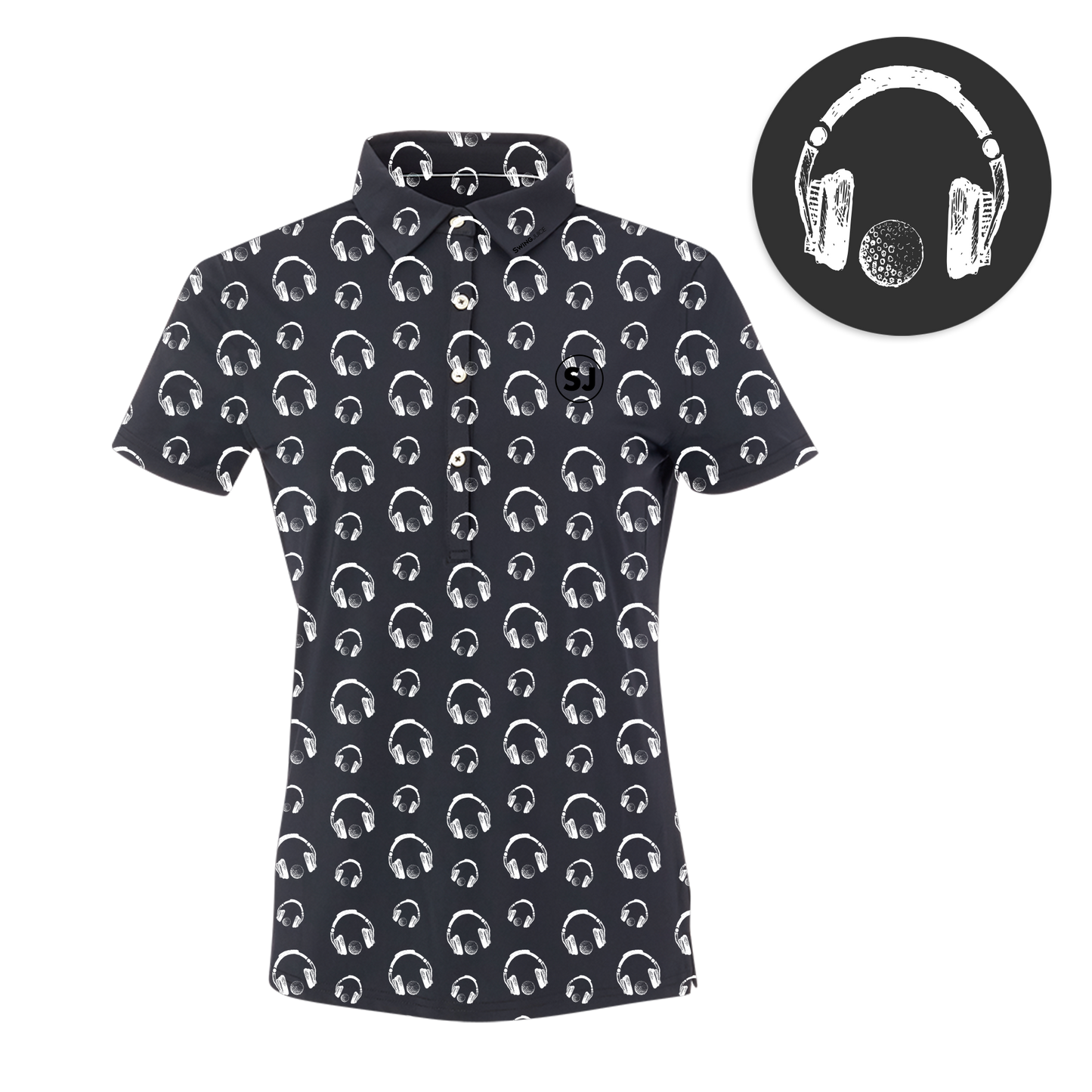 Golf & Hip Hop Women's Polo-Black