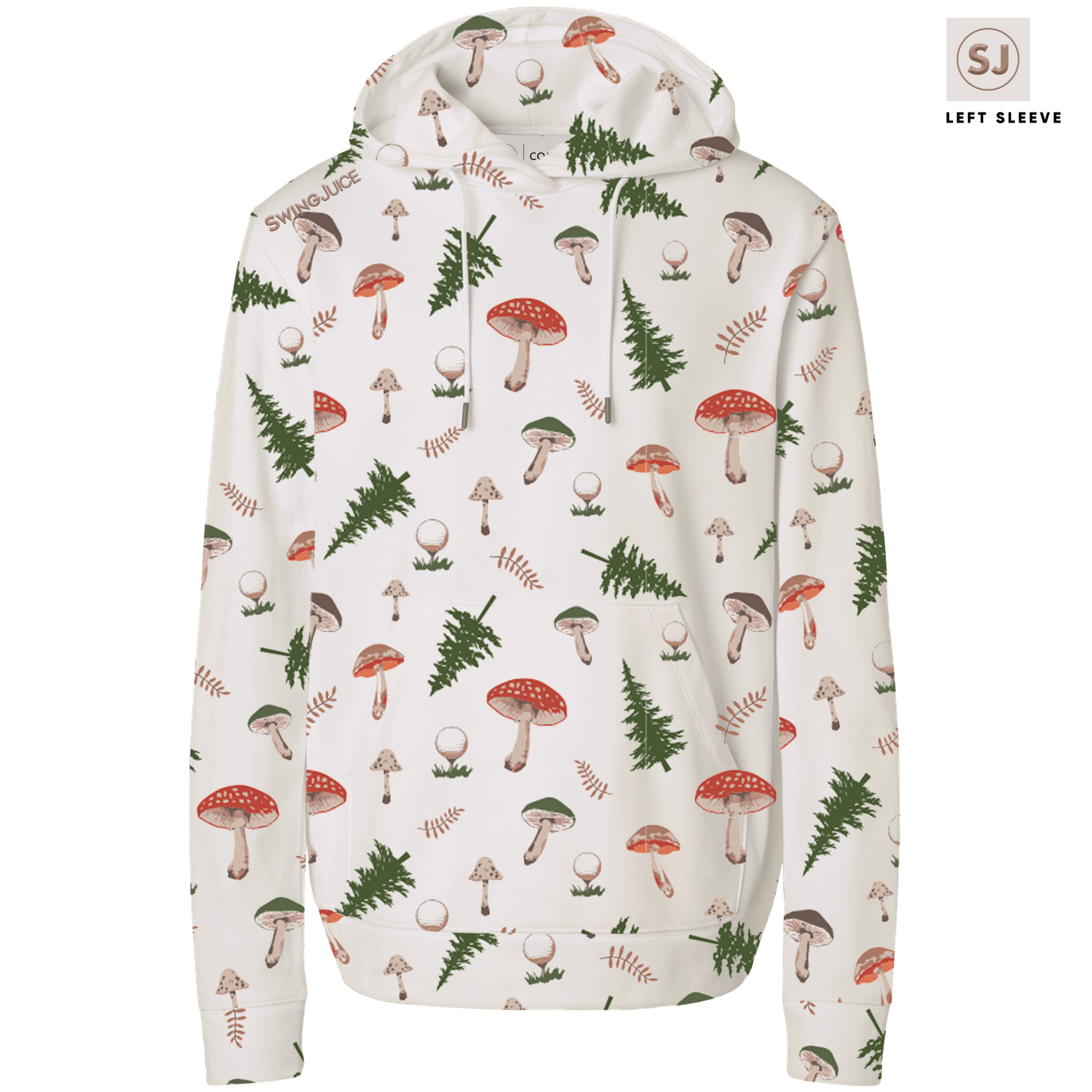 Golf Mushrooms Men's Performance Hoodie-Ivory