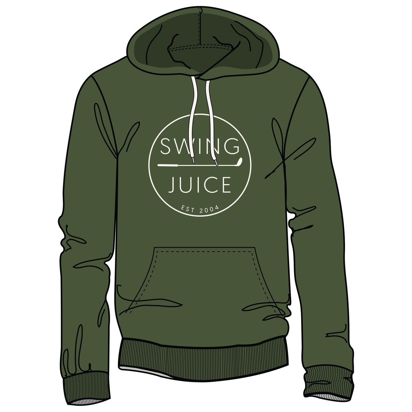 Golf Retro Unisex Hoodie-Military Green