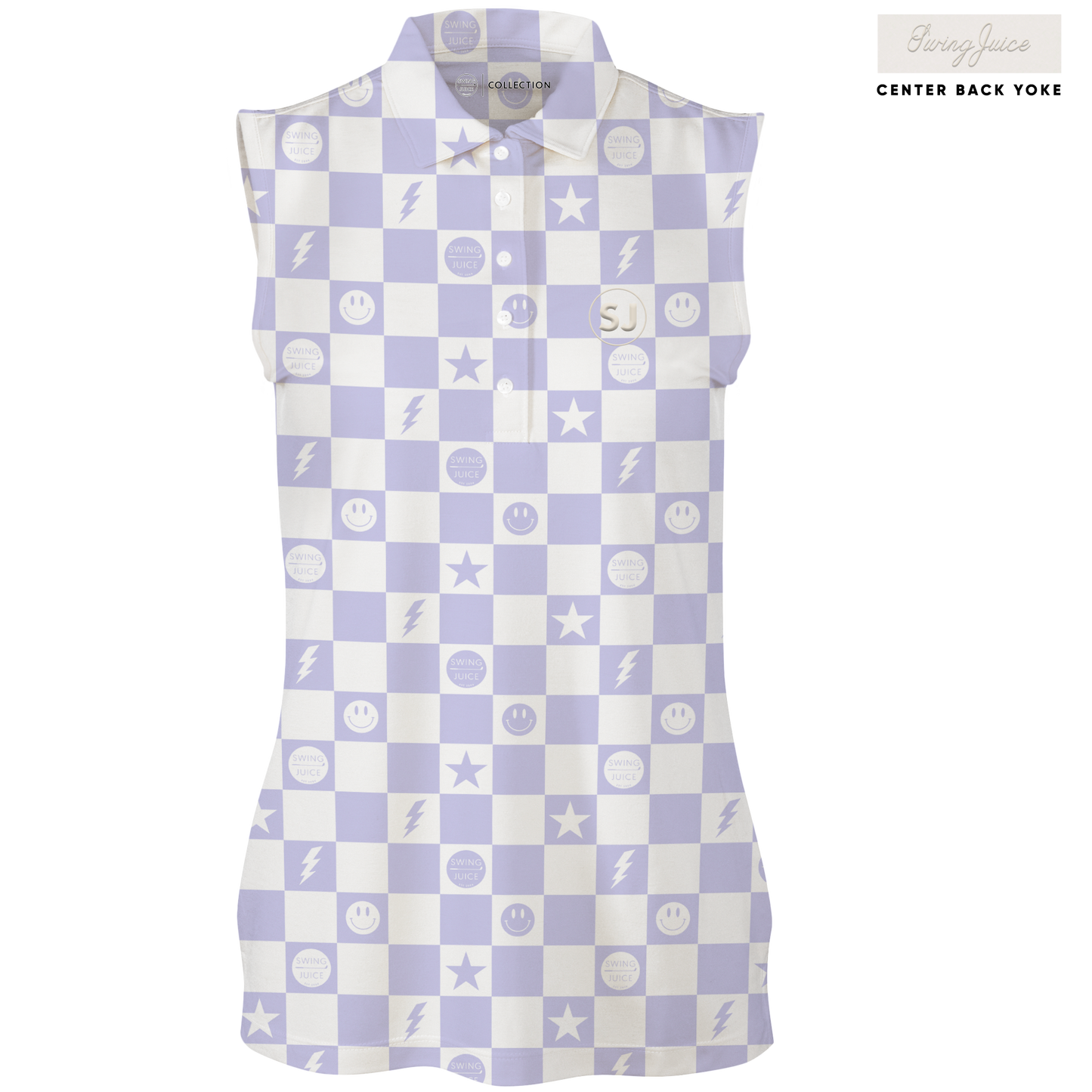 Golf Smiley Women's Sleeveless Polo-Ivory