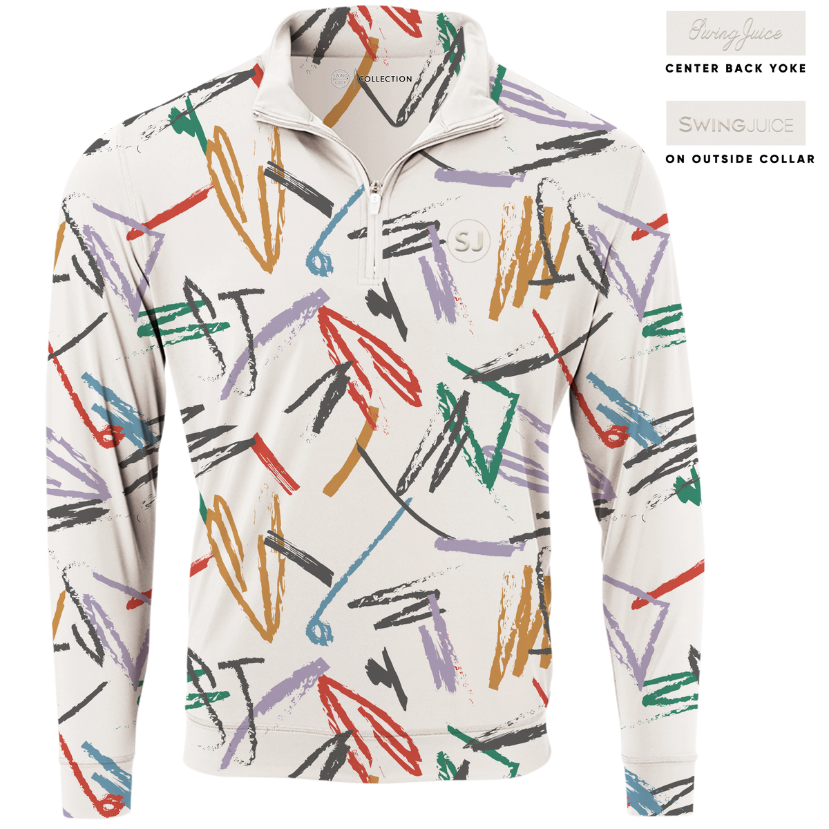 Golf Strokes Men's Quarter Zip-Ivory