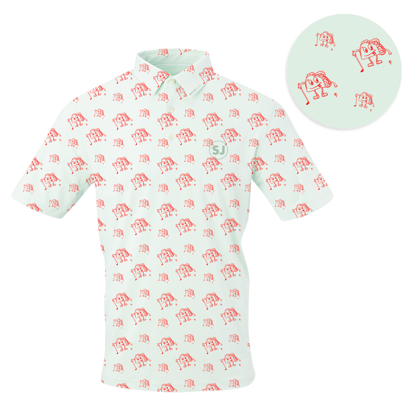 Golf & Tacos Men's Polo-Mist