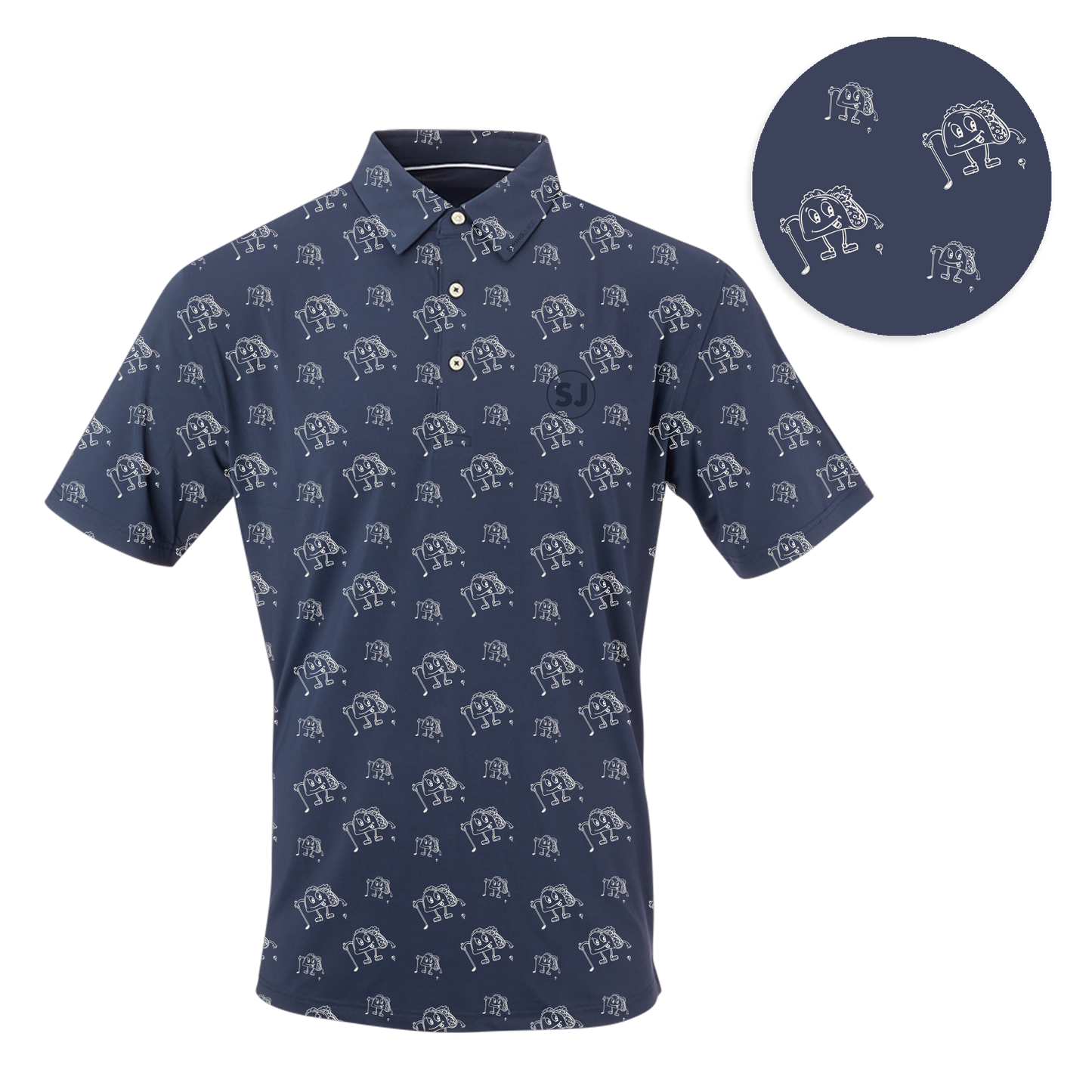 Golf & Tacos Men's Polo-Navy