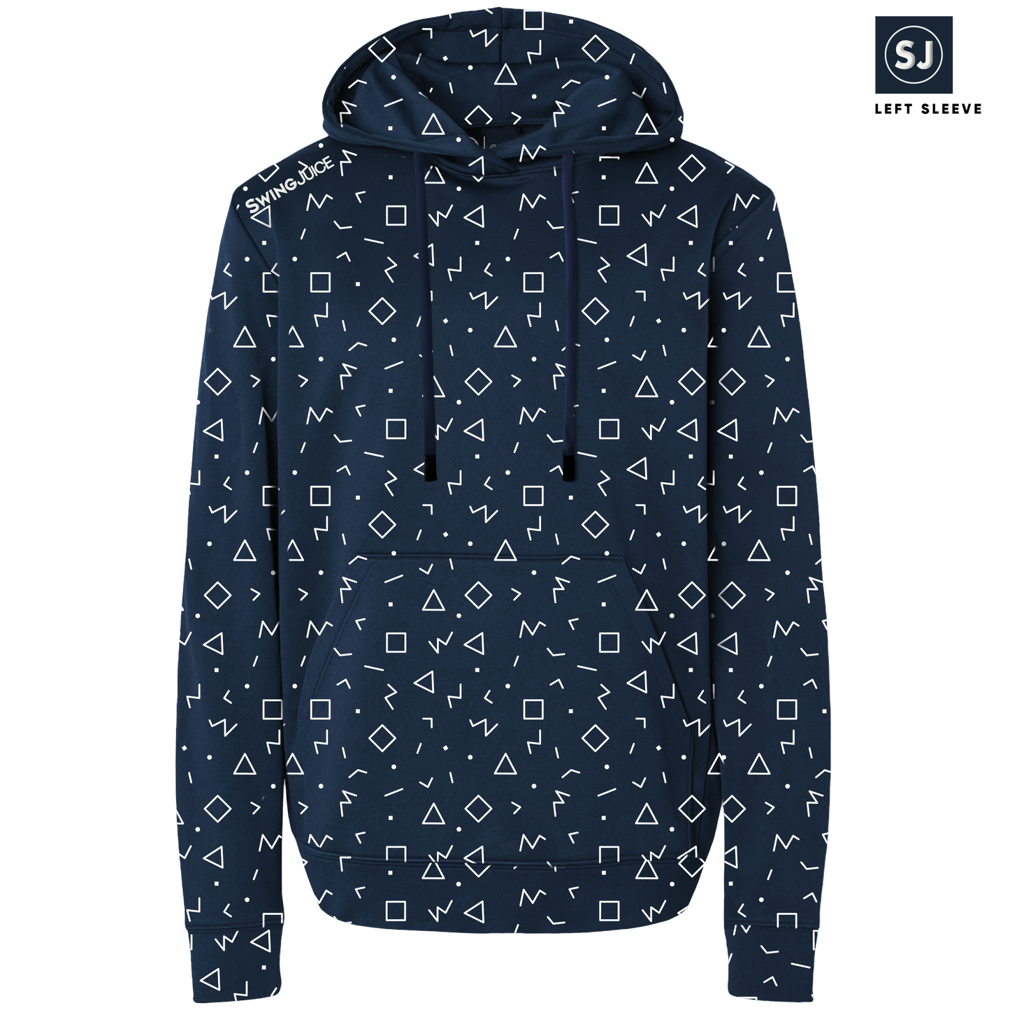 Golf Memphis Geometric Men's Performance Hoodie-Navy