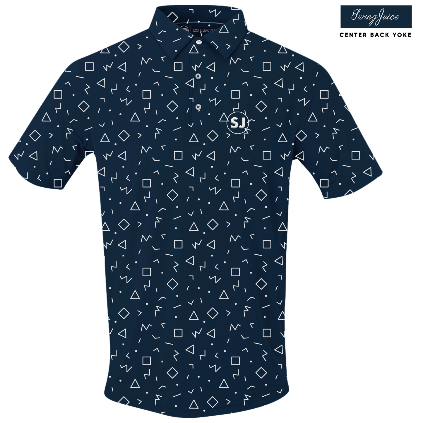 Golf Memphis Geometric Men's Polo-Navy
