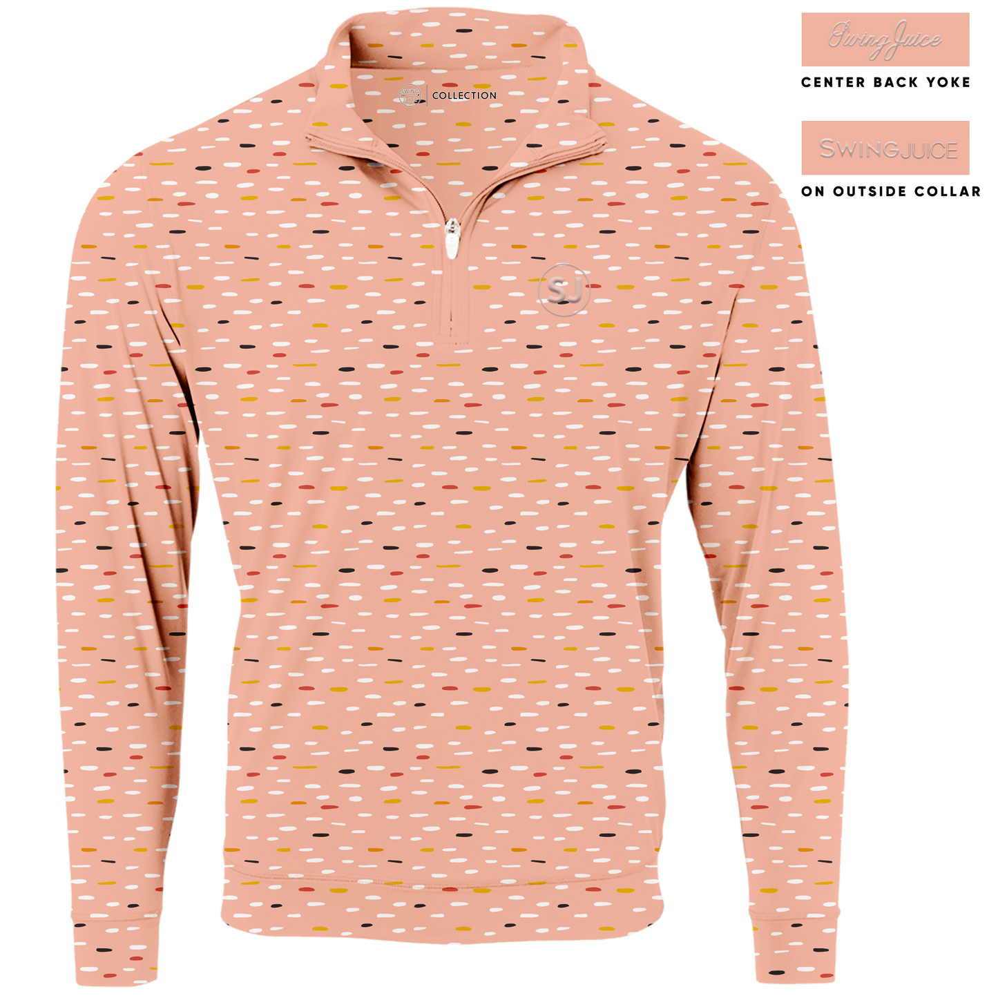 Golf Mid Century Nostalgia Men's Quarter Zip-Peach
