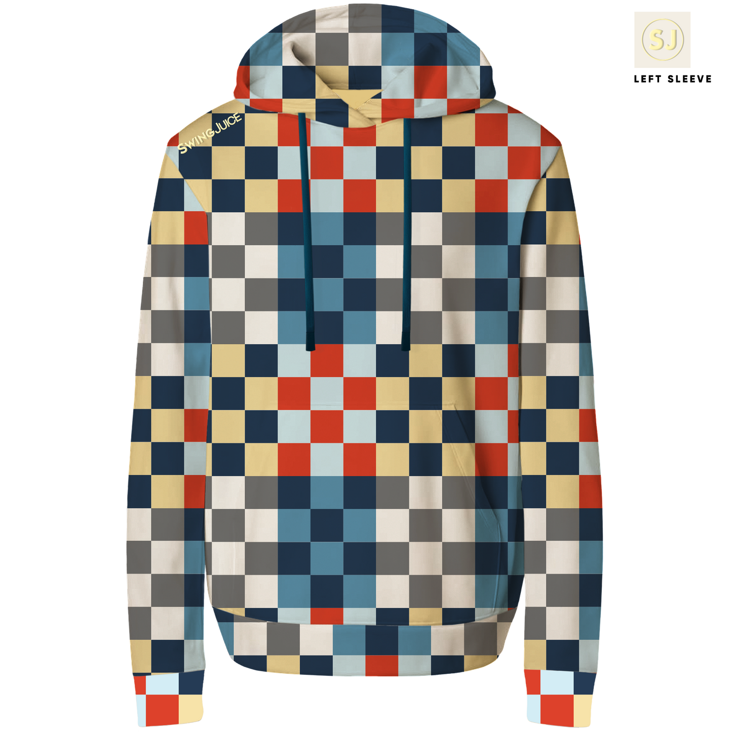 Golf Multi Checker Men's Performance Hoodie-Multi