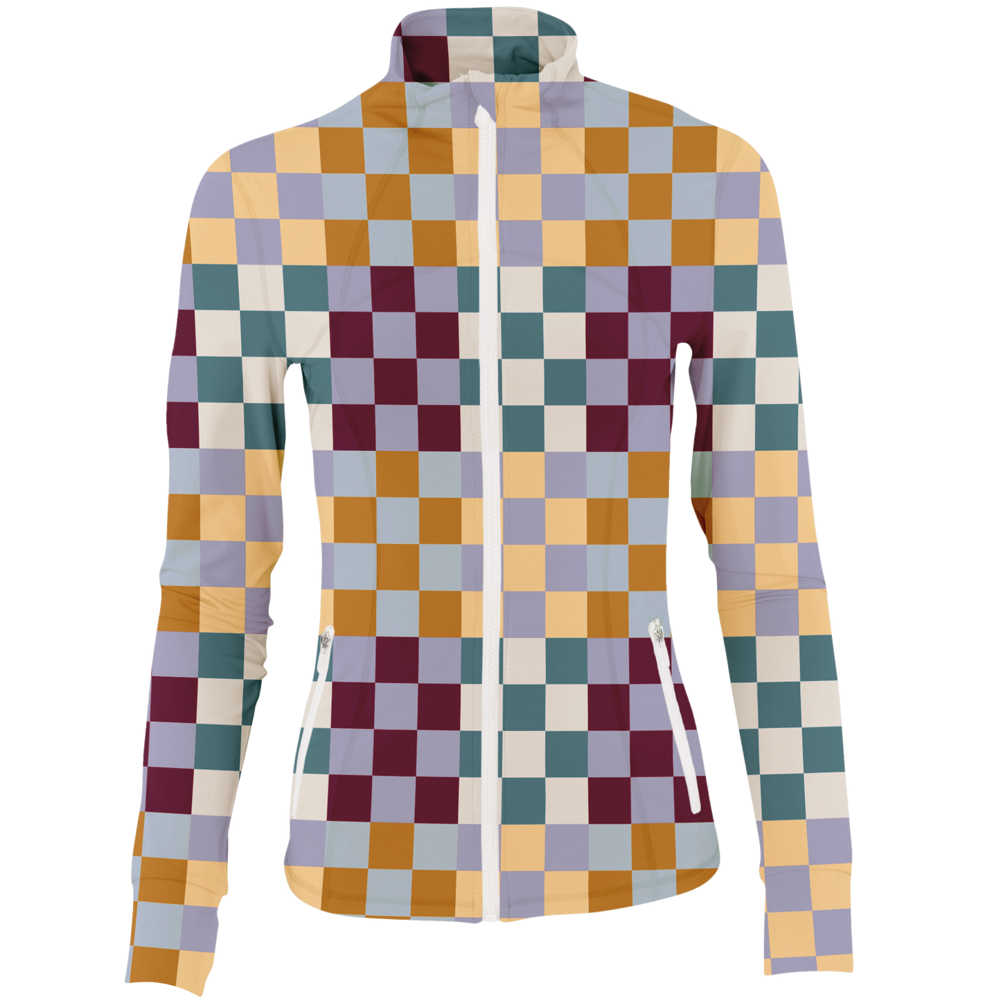 Golf Multi Checker Women's Full Zip-Multi