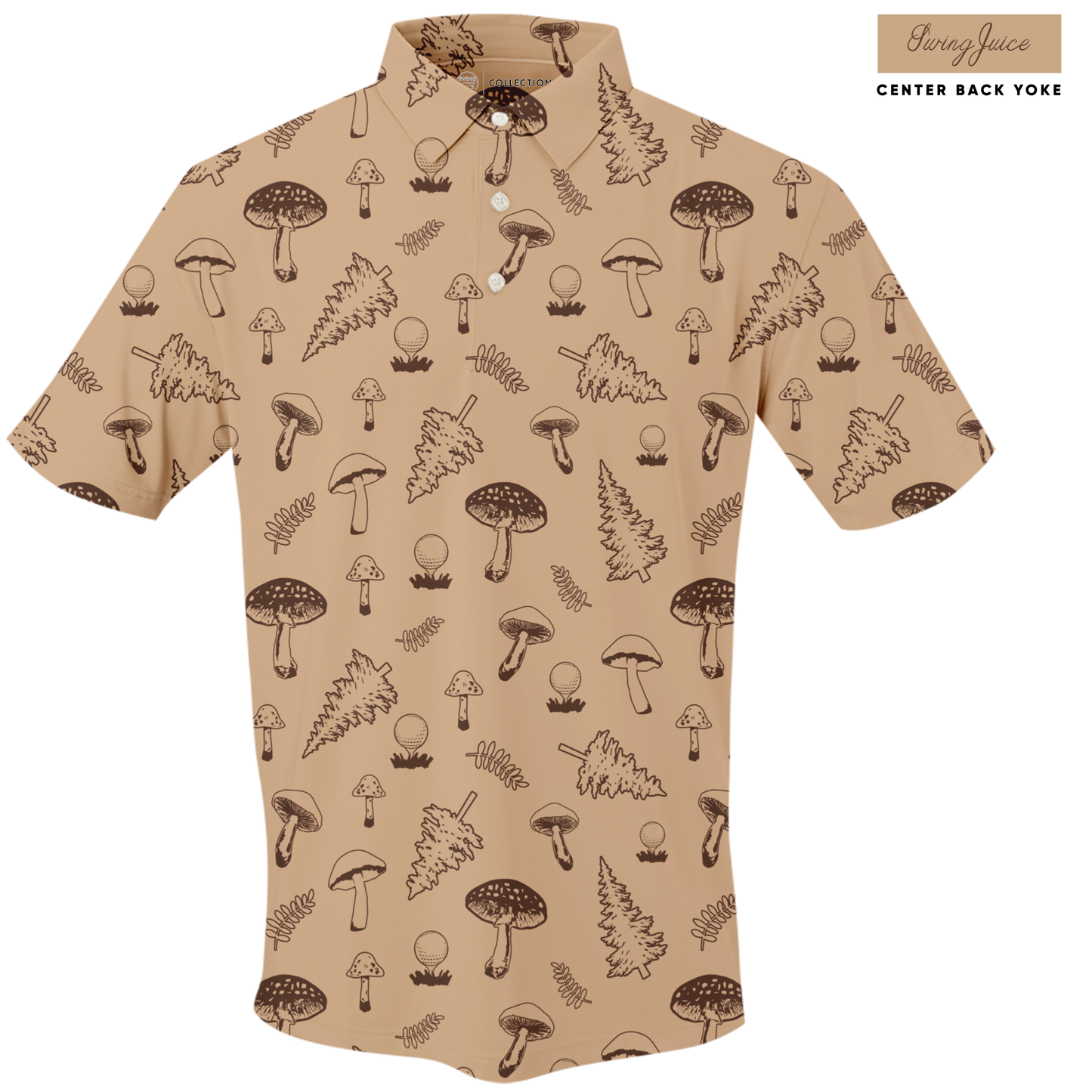 Golf Mushrooms Men's Polo-Tan