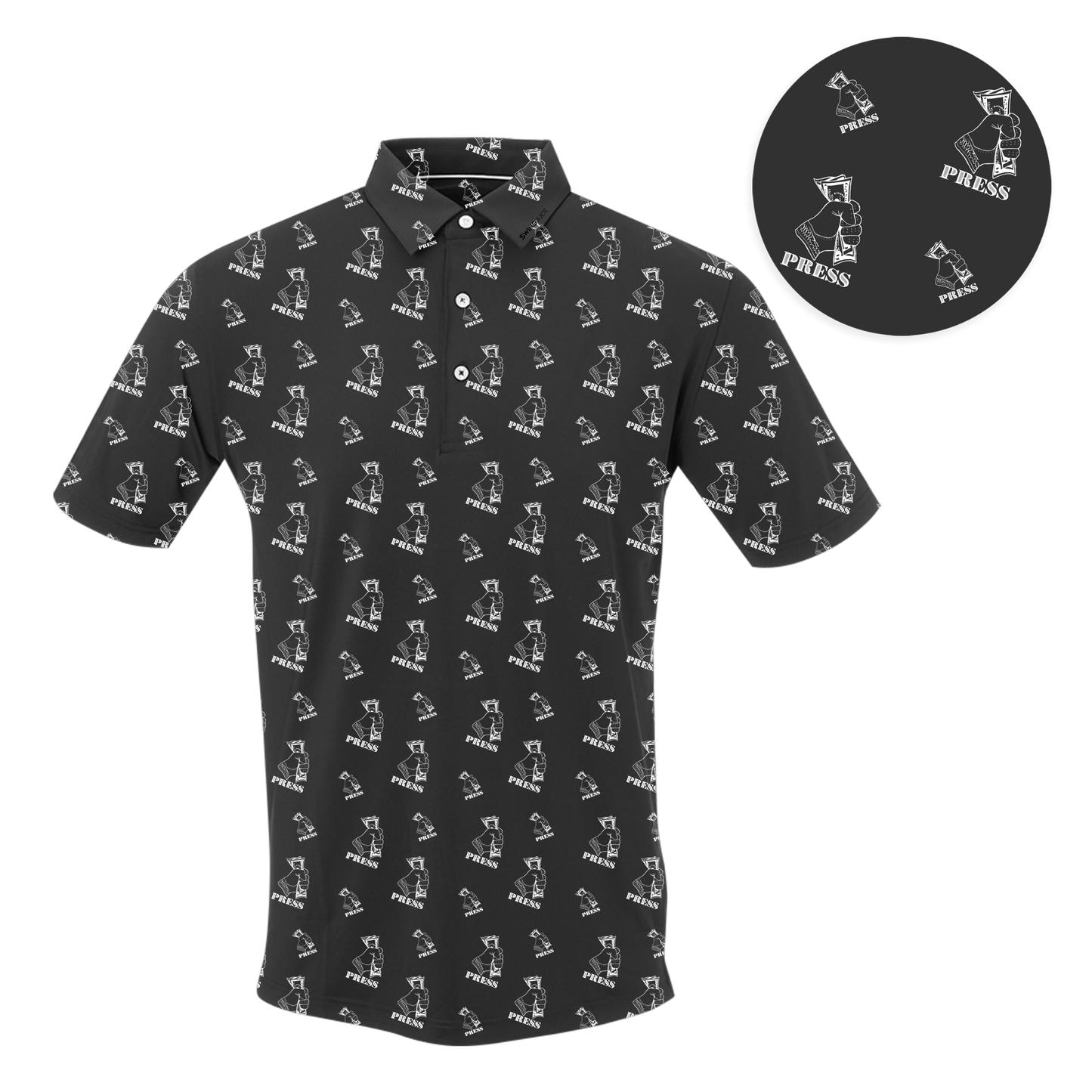 Golf Press Men's Polo-Black