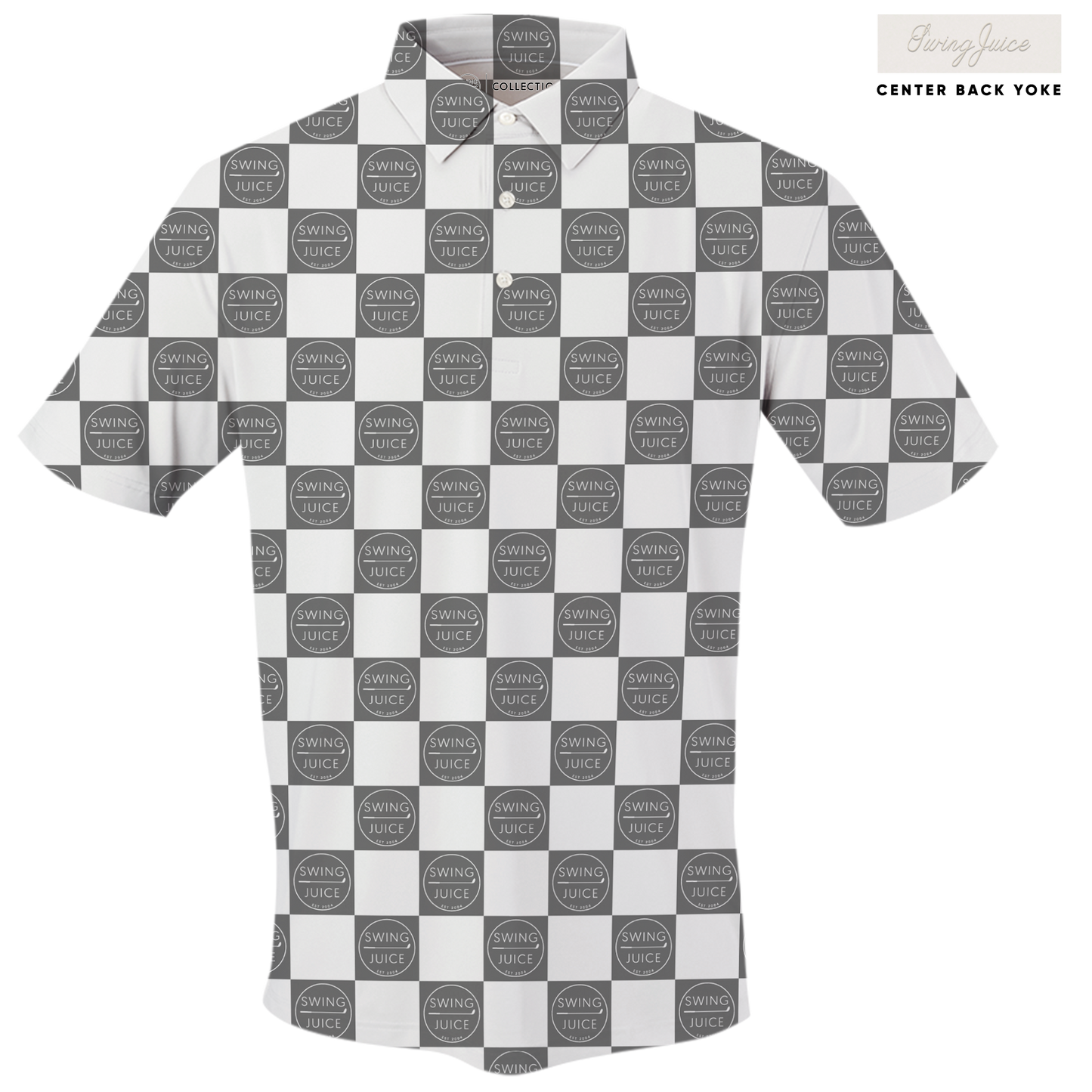 Golf SJ Checkerboard Men's Polo-Cool Grey
