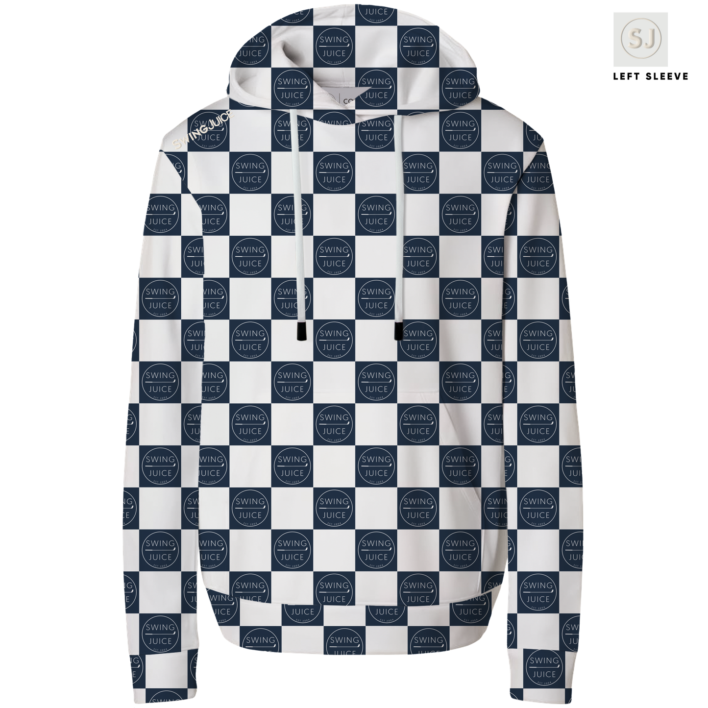 Golf SJ Checkerboard Men's Performance Hoodie-Navy
