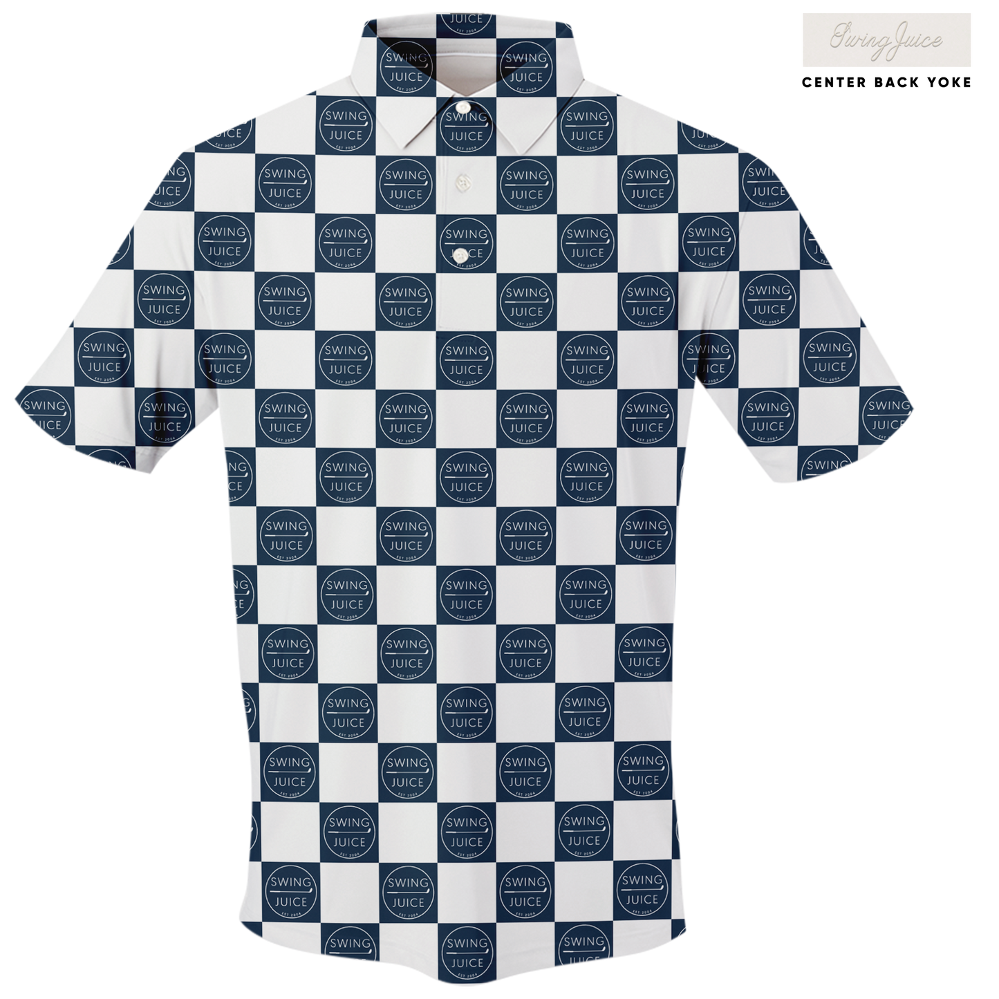 Golf SJ Checkerboard Men's Polo-Navy