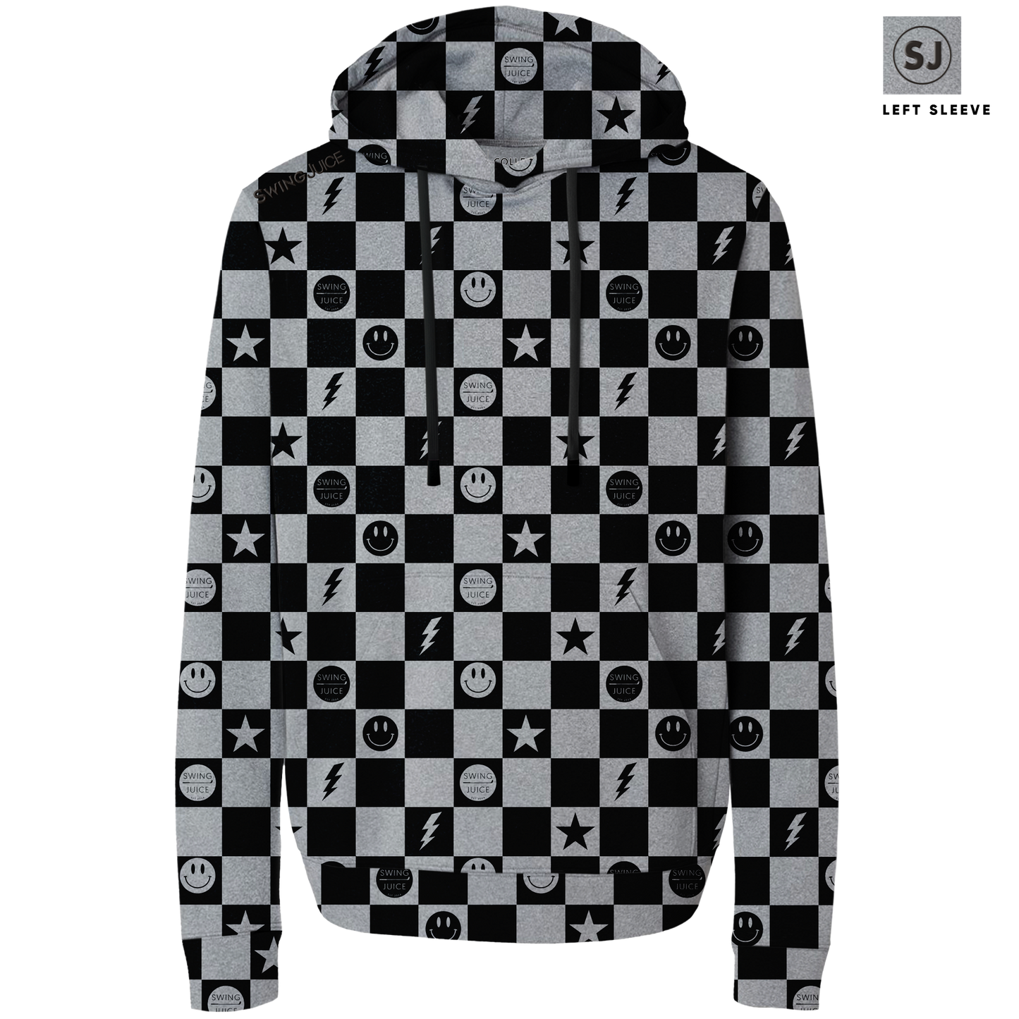 Golf Smiley Men's Performance Hoodie-Grey