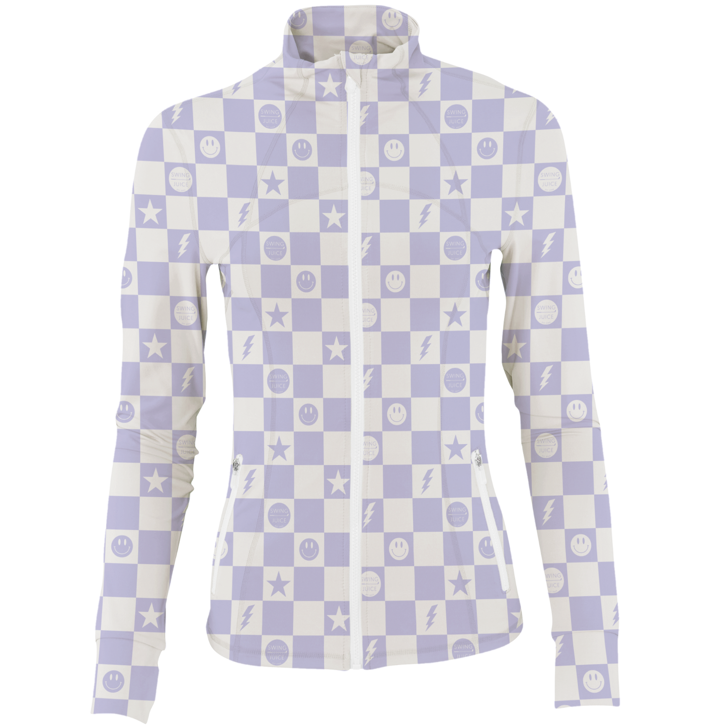Golf Smiley Women's Full Zip-Ivory