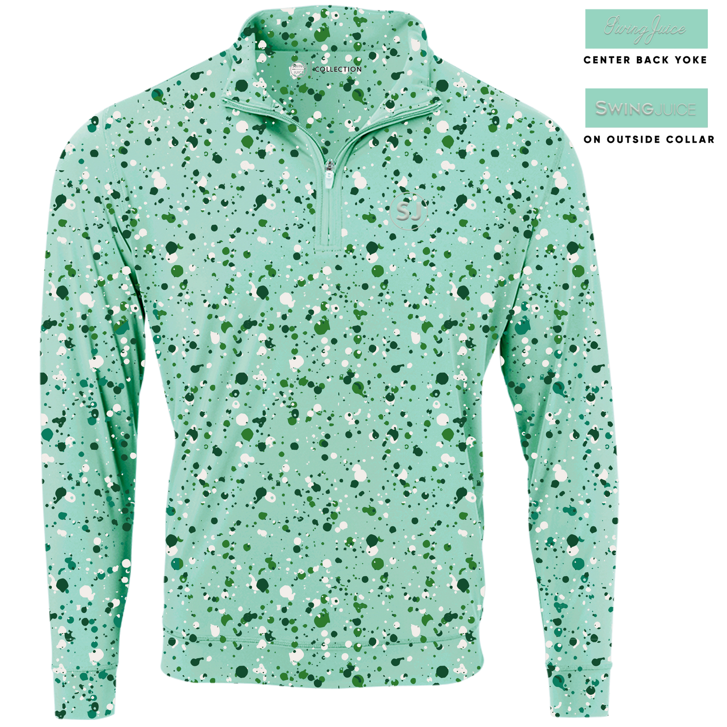 Golf Splatter Men's Quarter Zip-Mint
