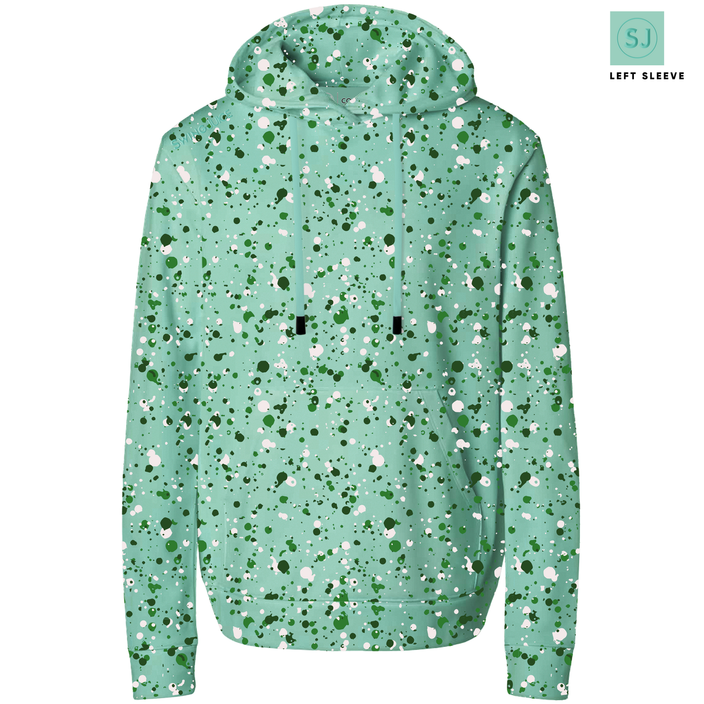 Golf Splatter Men's Performance Hoodie-Mint