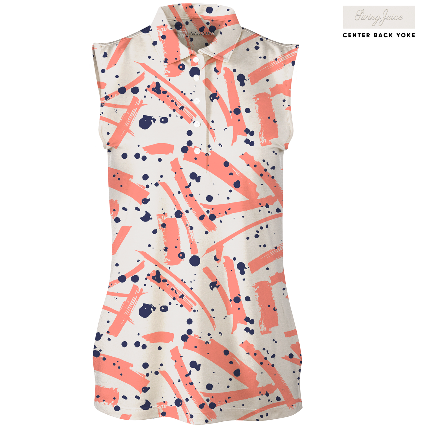 Golf Pollock Women's Sleeveless Polo - Blank Left Chest-Ivory