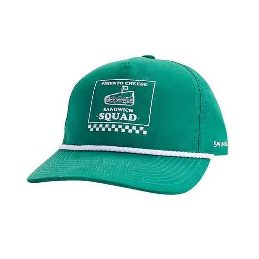 Golf Pimento Cheese Sandwich Squad Unisex Performance Rope Hat-Kelly Green