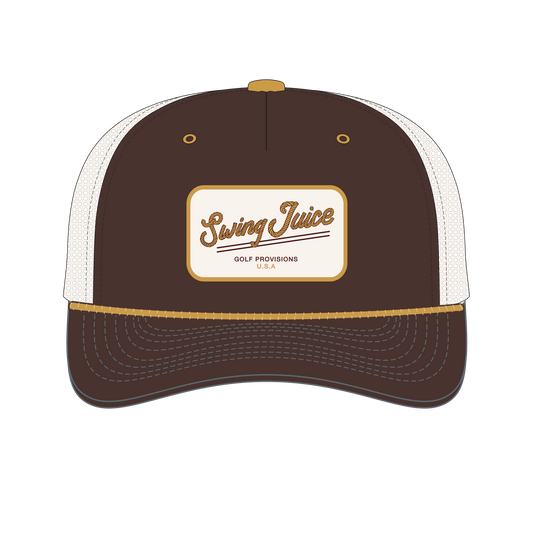 Golf Provisions Unsiex Trucker Rope Hat Brown-Brown