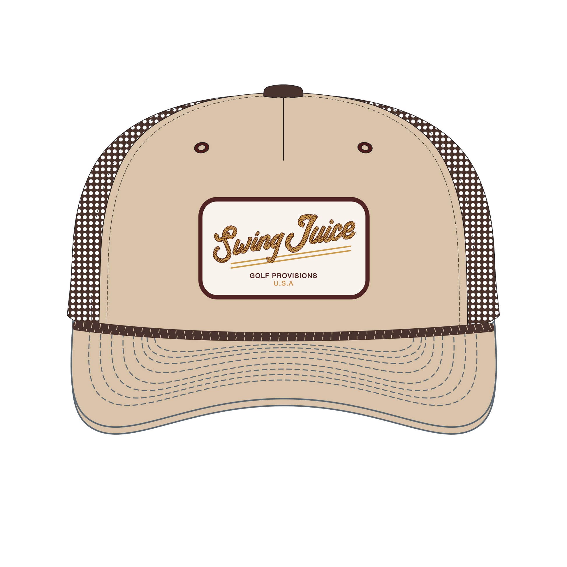 Golf Provisions Unisex Trucker Rope Hat Tn-Tan