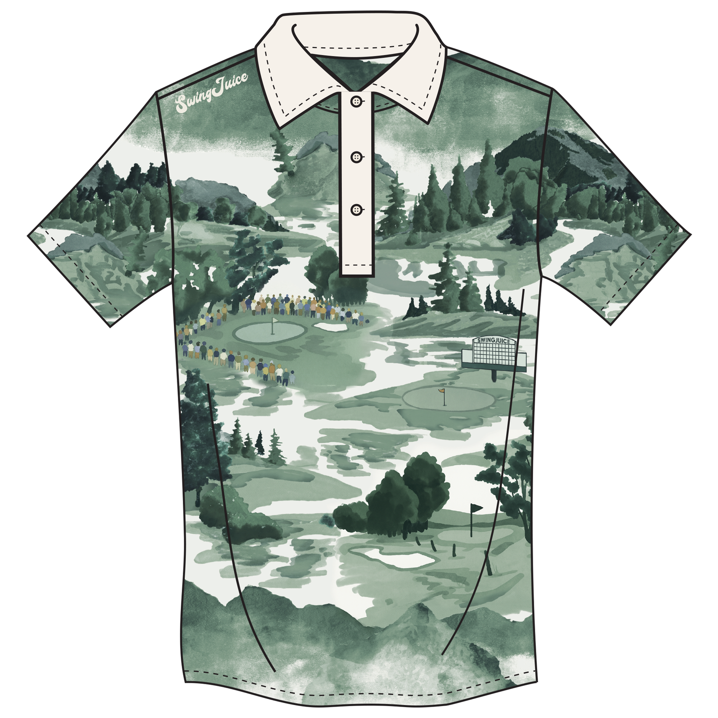 Golf Georgia Landscape Men's Polo-Green