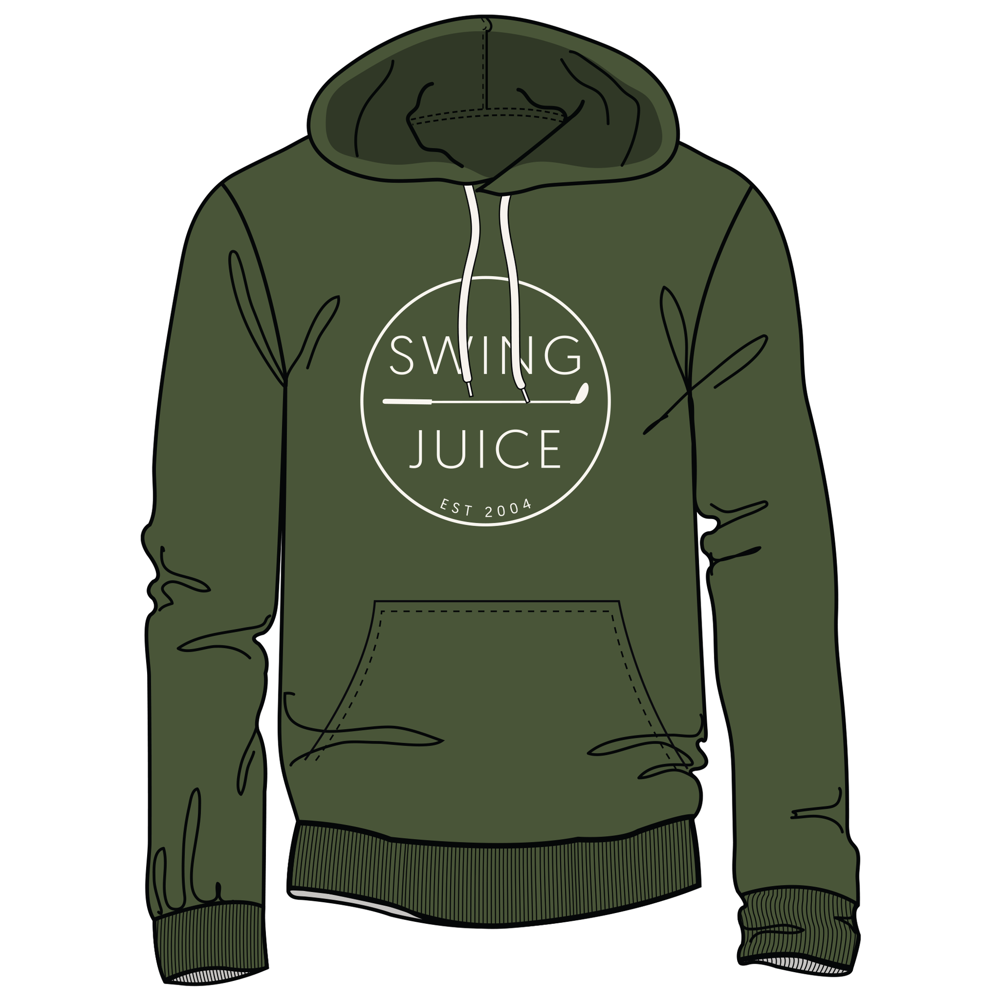 Golf Retro Unisex Hoodie-Military Green