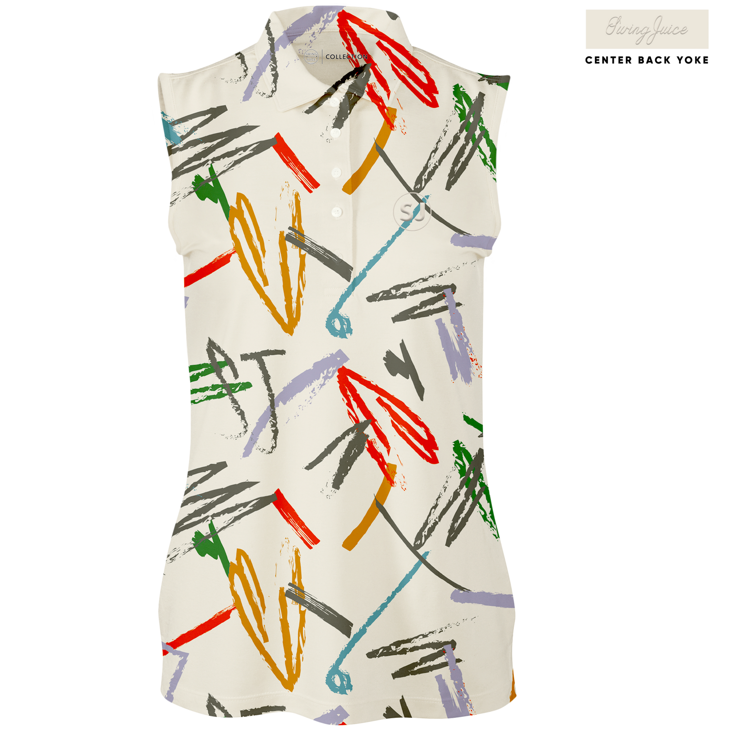 Golf Strokes Women's Sleeveless Polo-Ivory