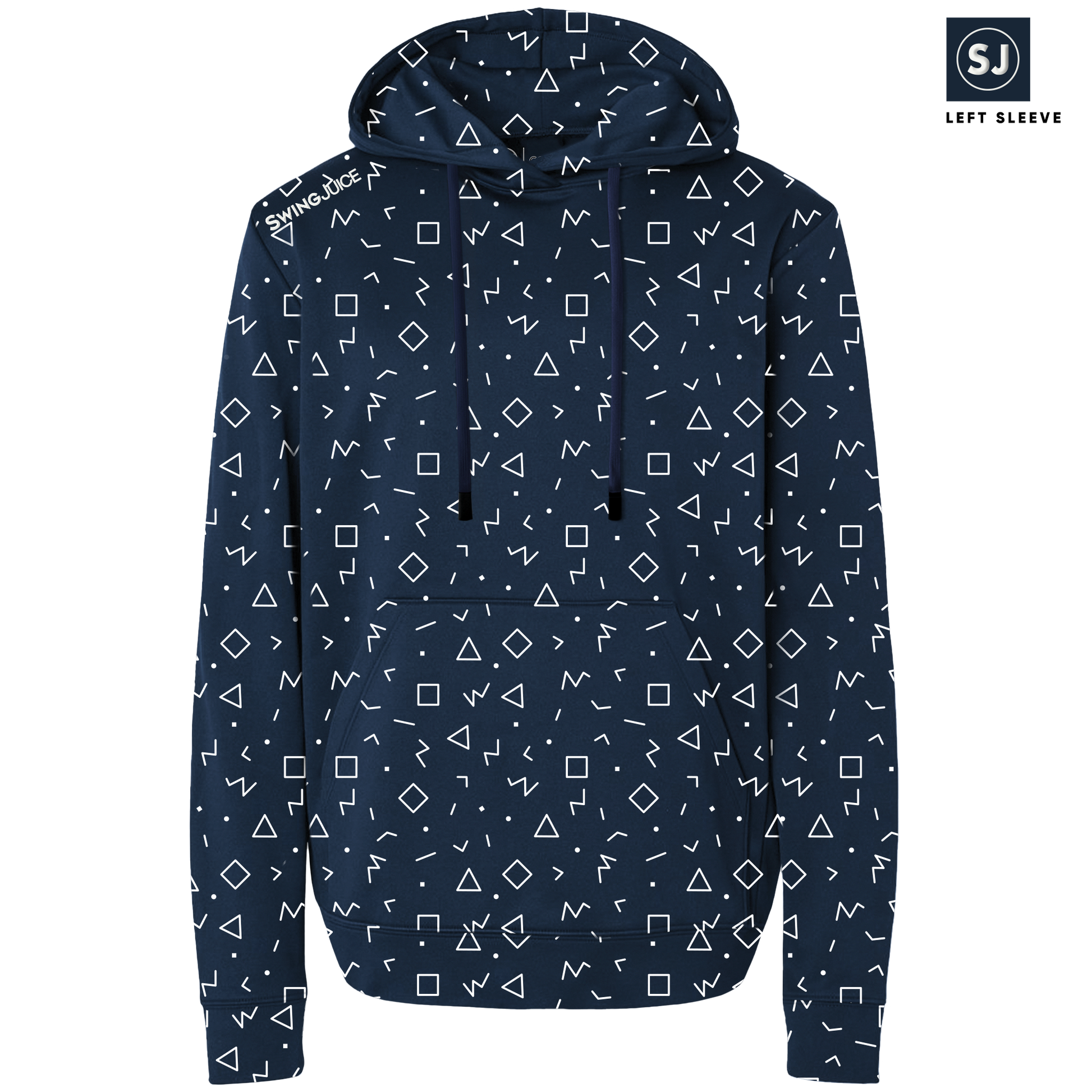 Golf Memphis Geometric Men's Performance Hoodie-Navy
