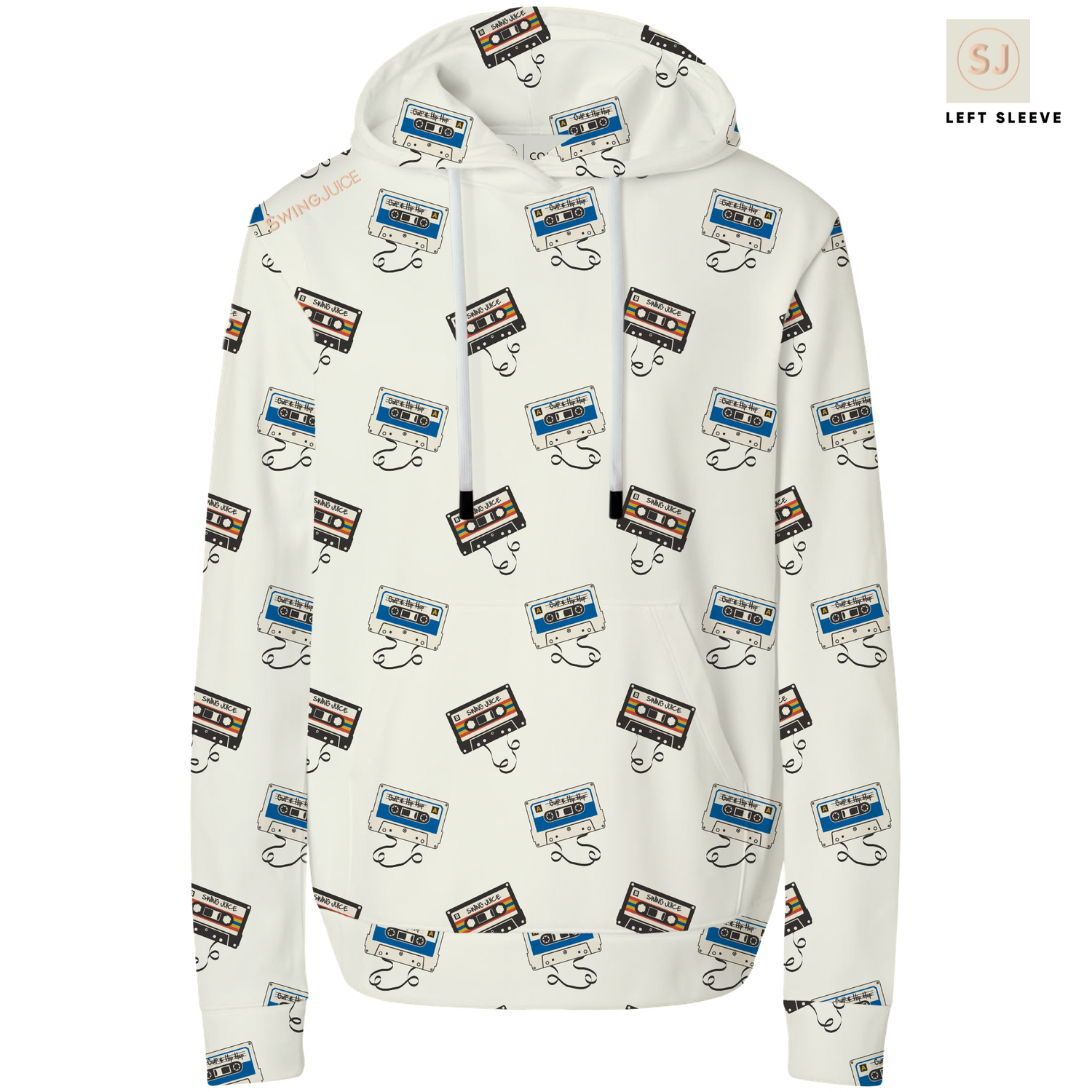 Golf Mixtape Toss Men's Performance Hoodie-Ivory