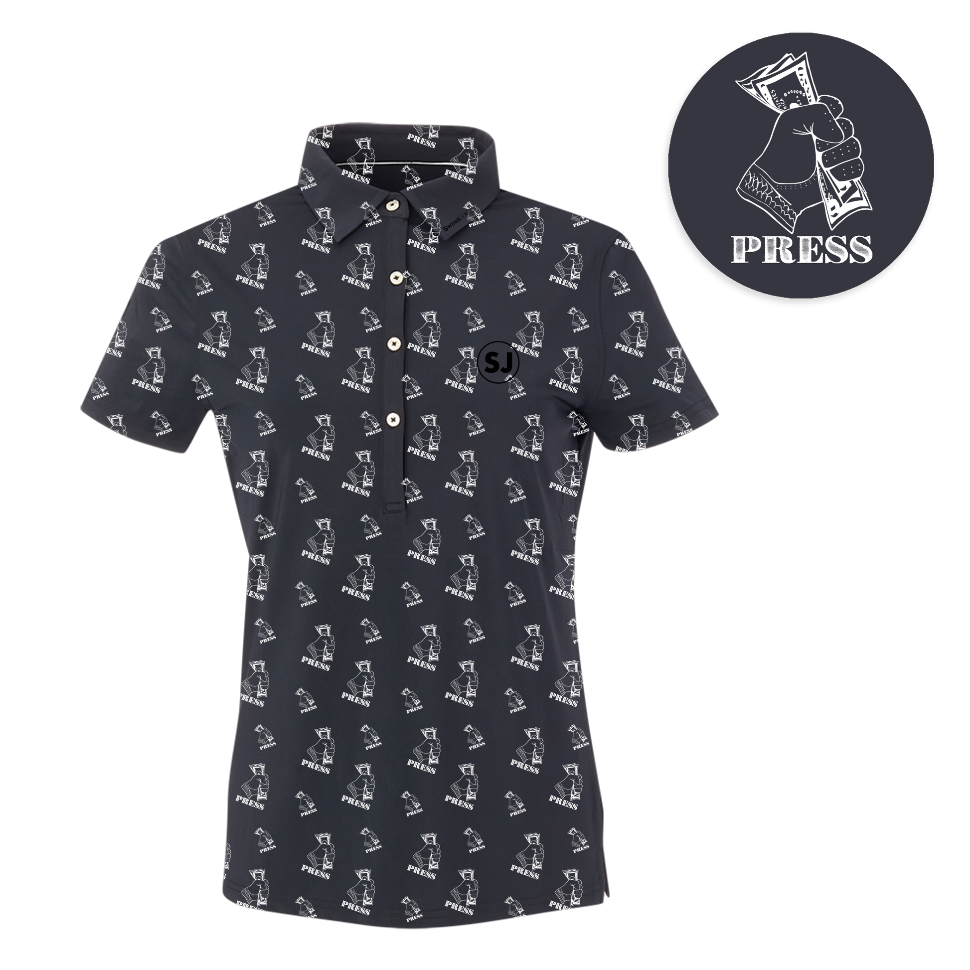 Golf Press Women's Polo-Black