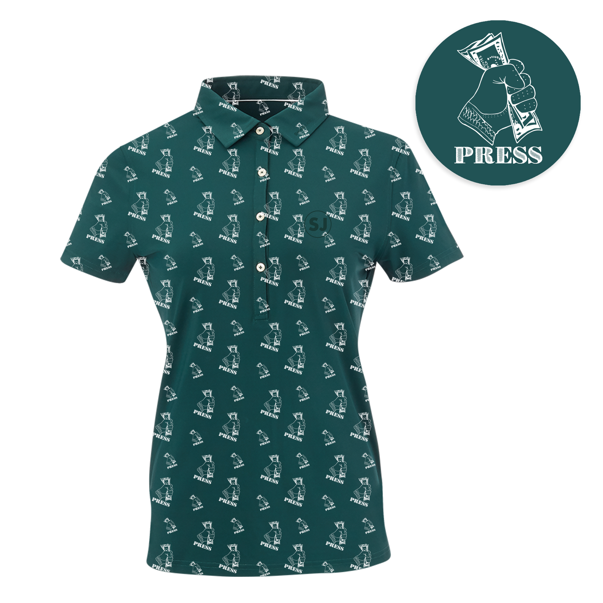 Golf Press Women's Polo-Pine