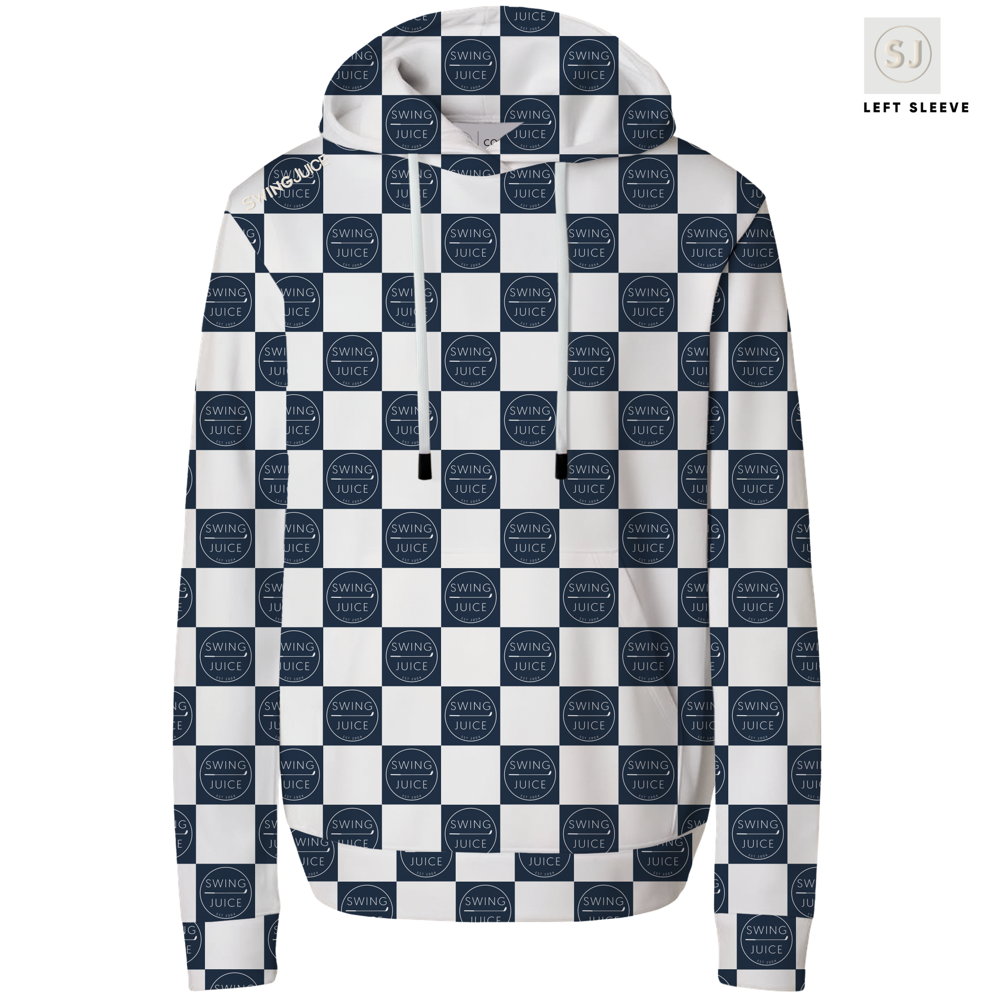 Golf SJ Checkerboard Men's Performance Hoodie-Navy