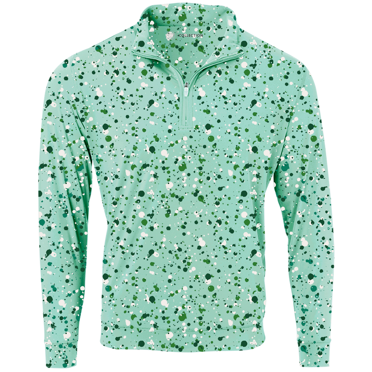 Golf Splatter Men's Quarter Zip - Blank Left Chest-Memphis Mint