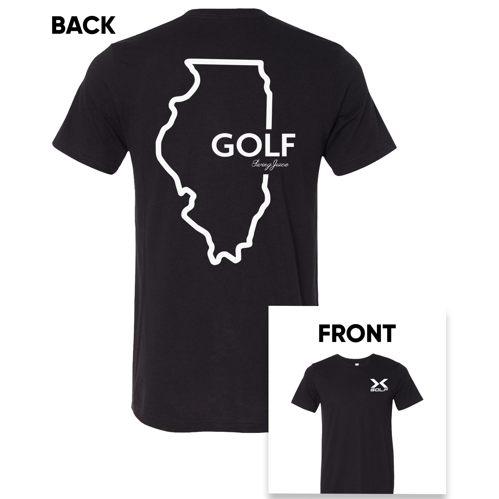 X-Golf Illinois Unisex T-Shirt-Black