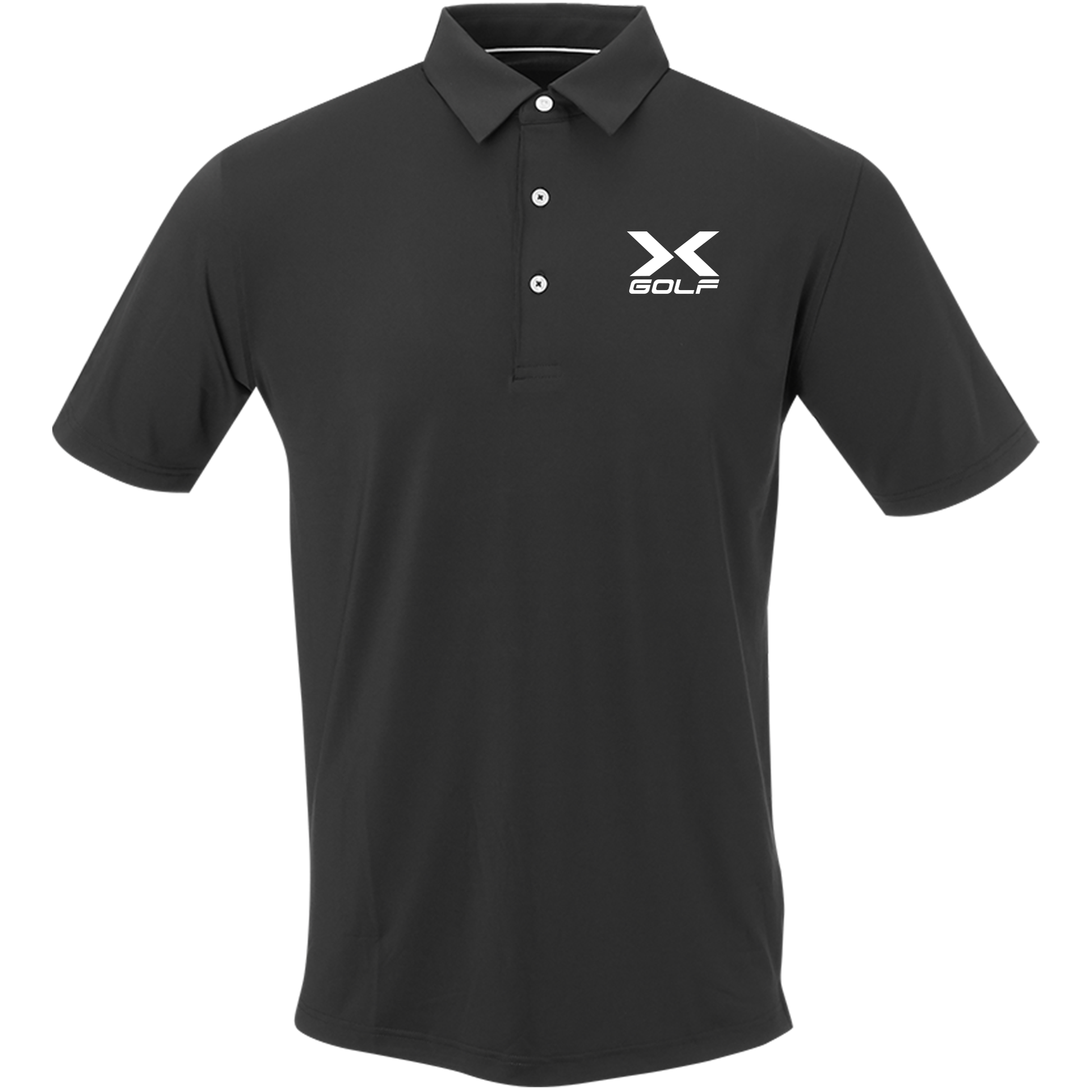 X-Golf Logo Left Chest Men's Polo-Black White