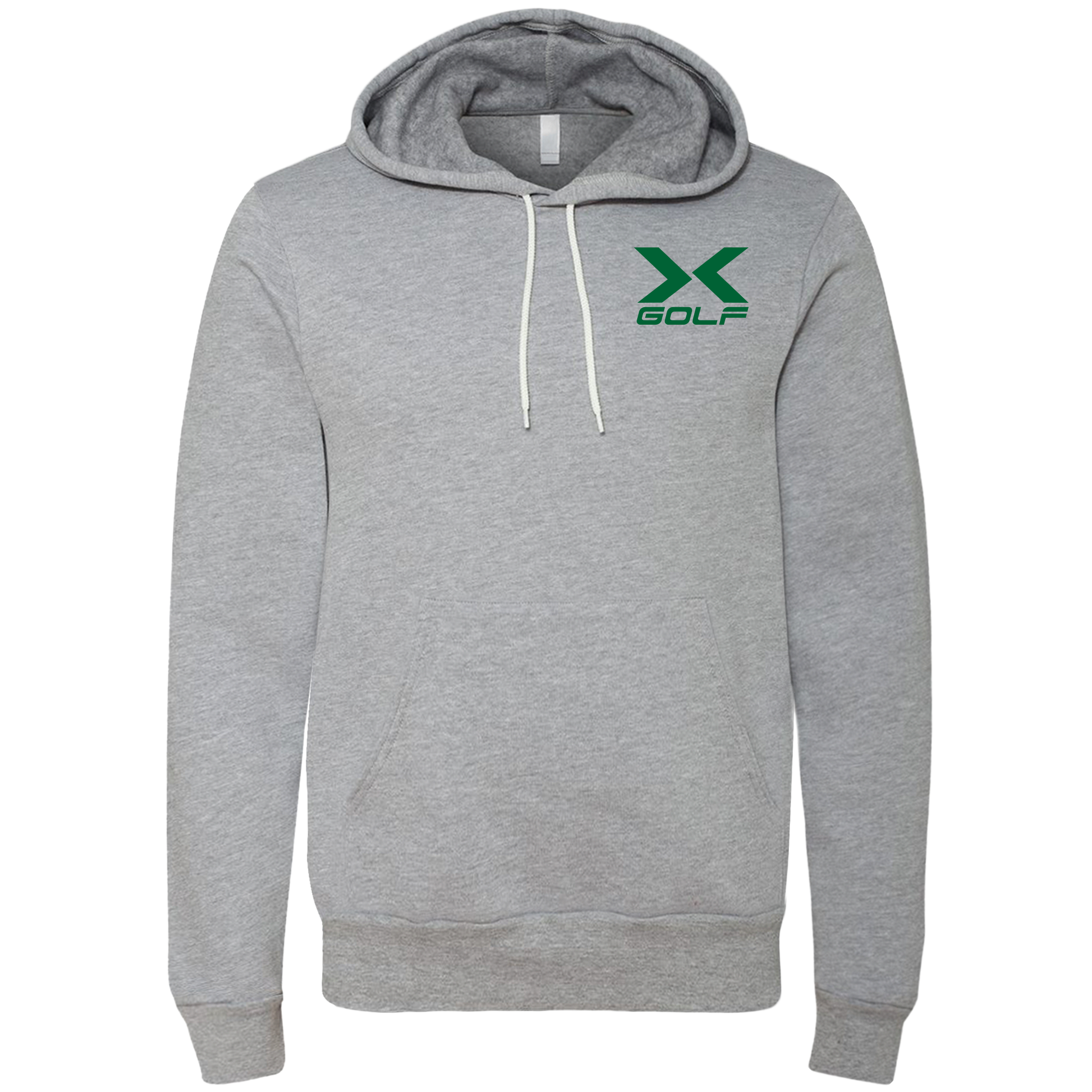 X-Golf Logo Left Chest Unisex Hoodie-Grey Green